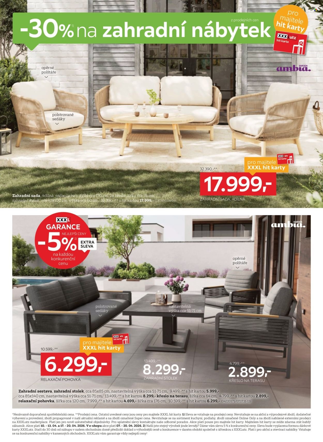 XXXLUTZ leták - Sleva až 30 % na zahradní nábytek (2026-04-07 - 2026-04-19)