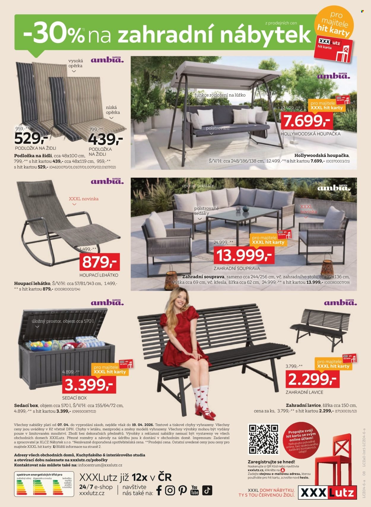 XXXLUTZ leták - Sleva až 30 % na zahradní nábytek (2026-04-07 - 2026-04-19)