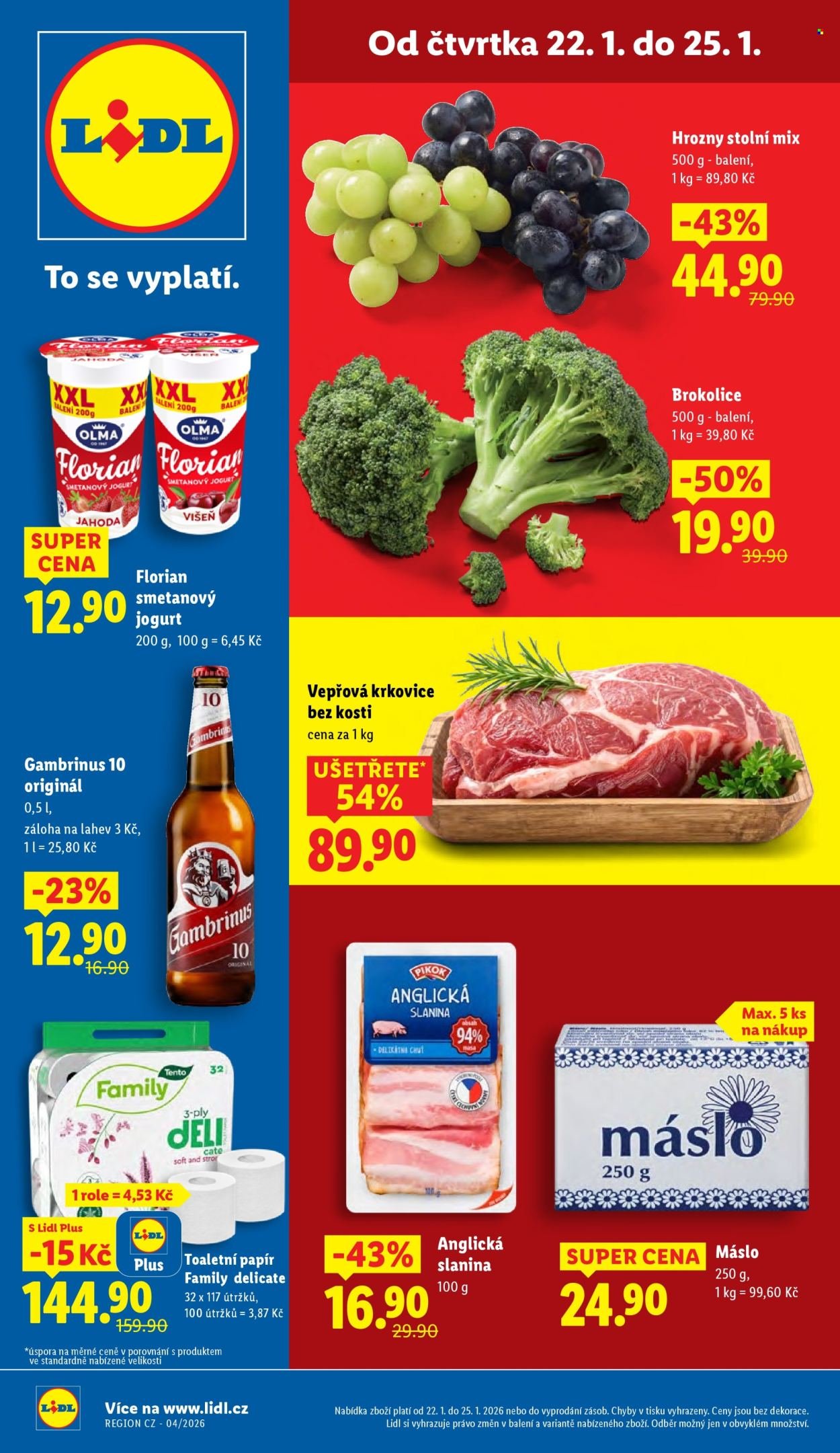 LIDL leták - Od čtvrtka 22.1.2026 (2026-01-22 - 2026-01-25)