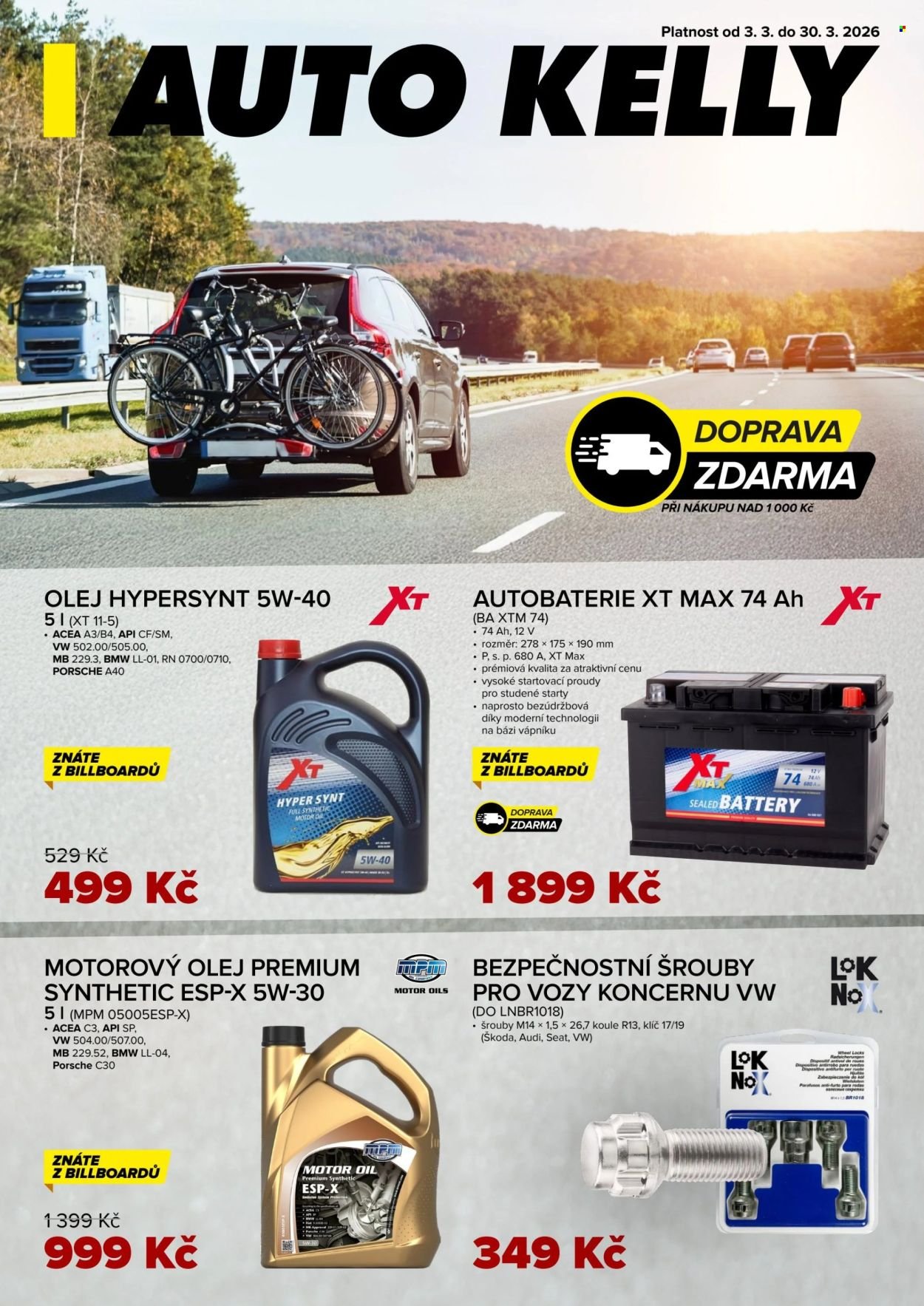 AUTO KELLY leták - Od úterý 3.3.2026 (2026-03-03 - 2026-03-30)