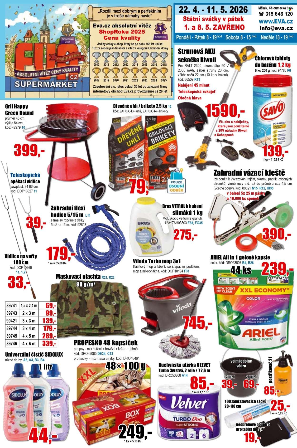 EVA SUPERMARKET leták - Od středy 22.4.2026 (2026-04-22 - 2026-05-11)