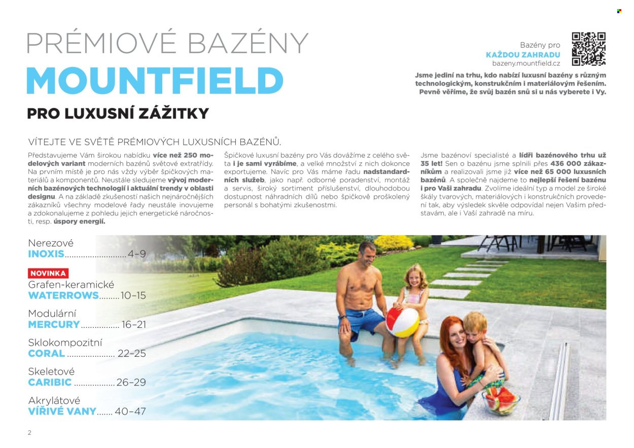 MOUNTFIELD leták - Katalog prémiových bazénů (2026-05-15)