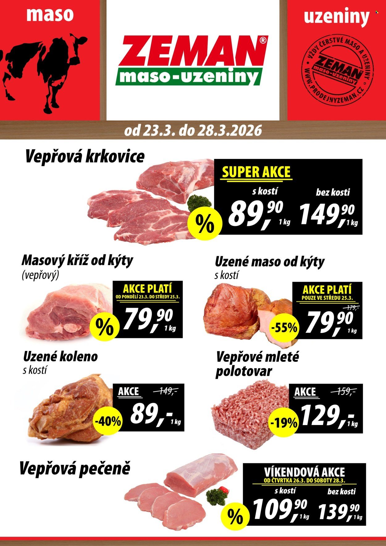 ZEMAN MASO-UZENINY leták - Od pondělí 23.3.2026 (2026-03-23 - 2026-03-28)