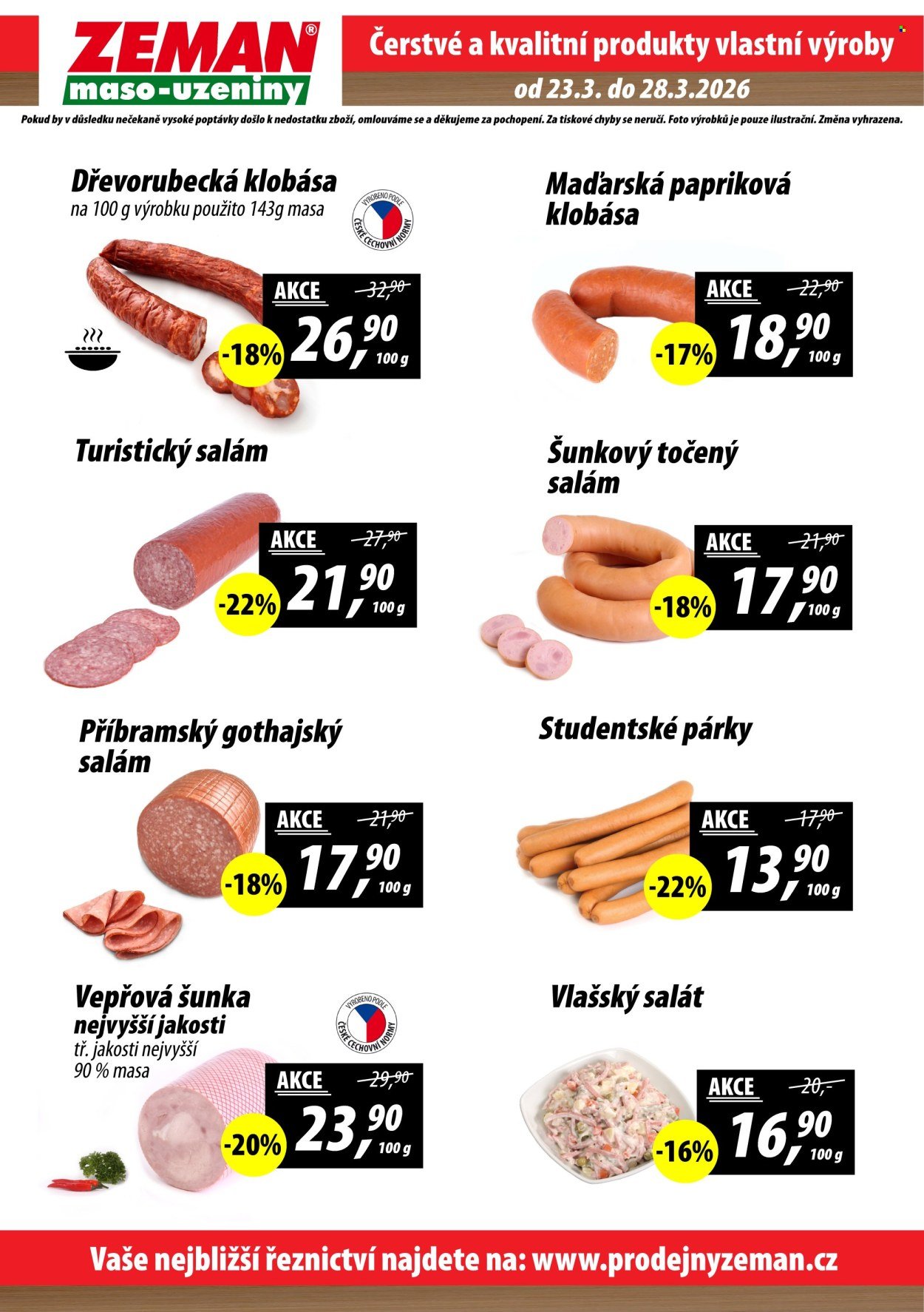 ZEMAN MASO-UZENINY leták - Od pondělí 23.3.2026 (2026-03-23 - 2026-03-28)