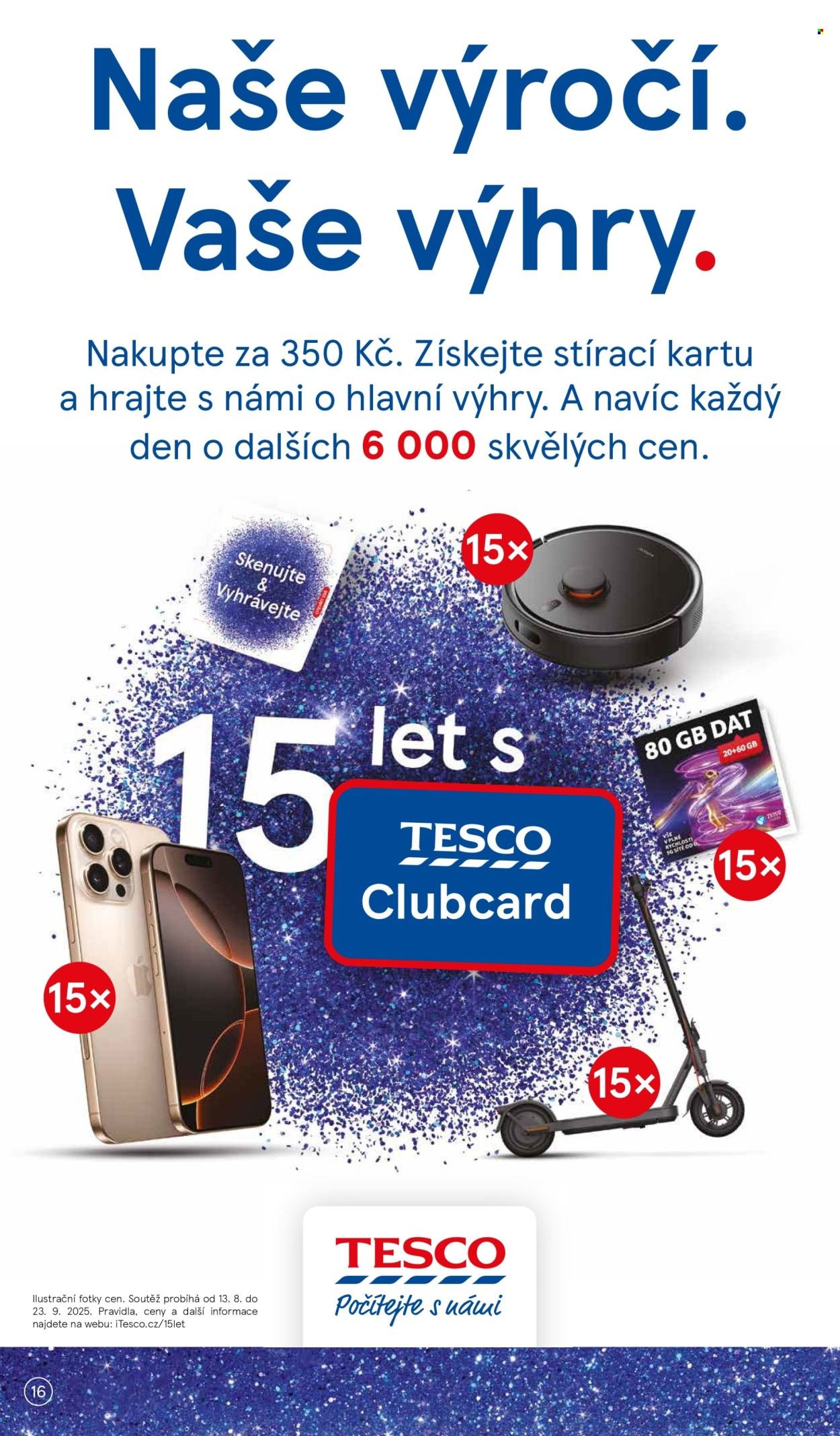 TESCO leták - 15 let s Clubcard (2025-08-13 - 2025-08-19)