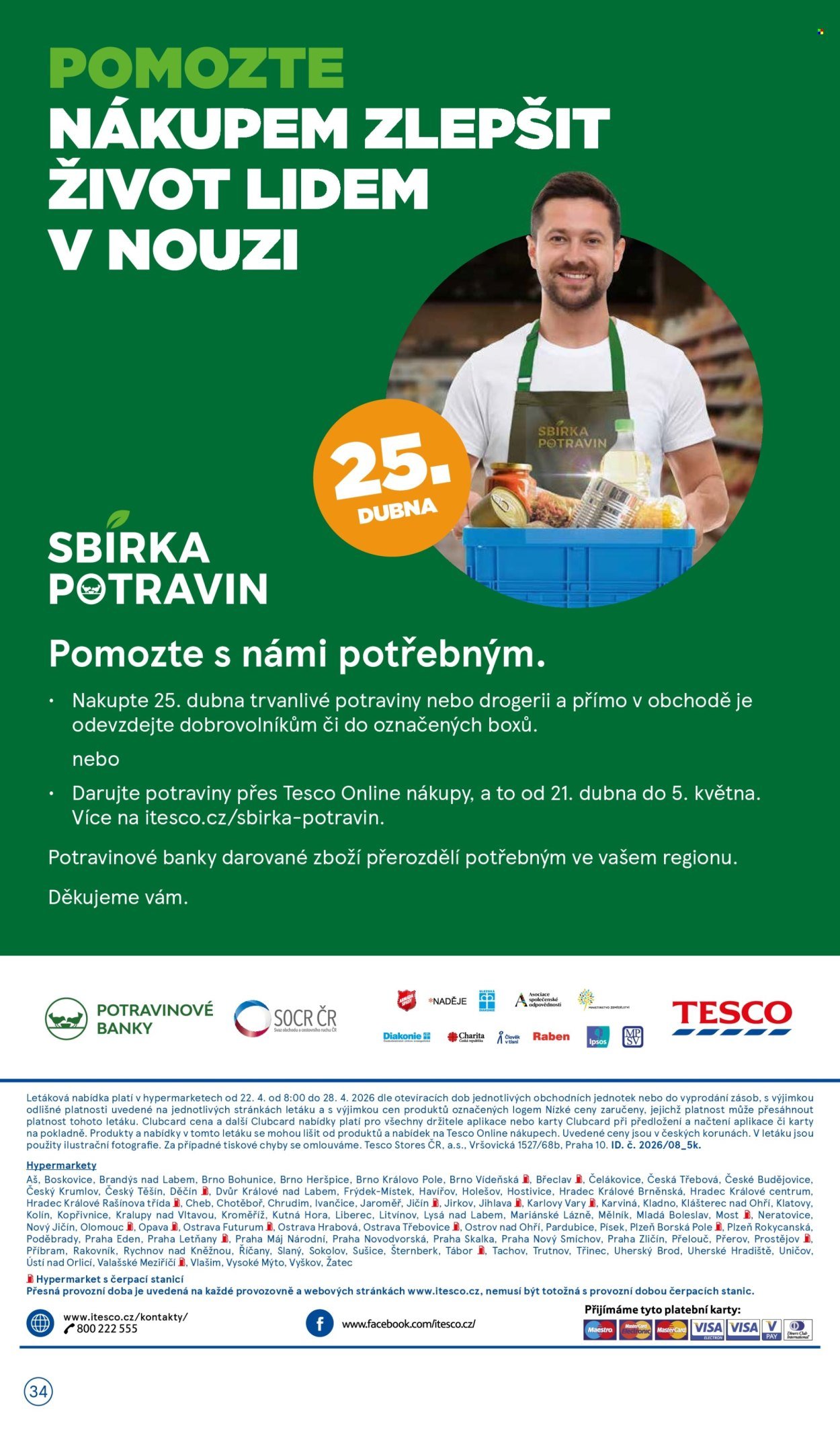 TESCO leták - Pomozte s námi potřebným (2026-04-22 - 2026-04-28)