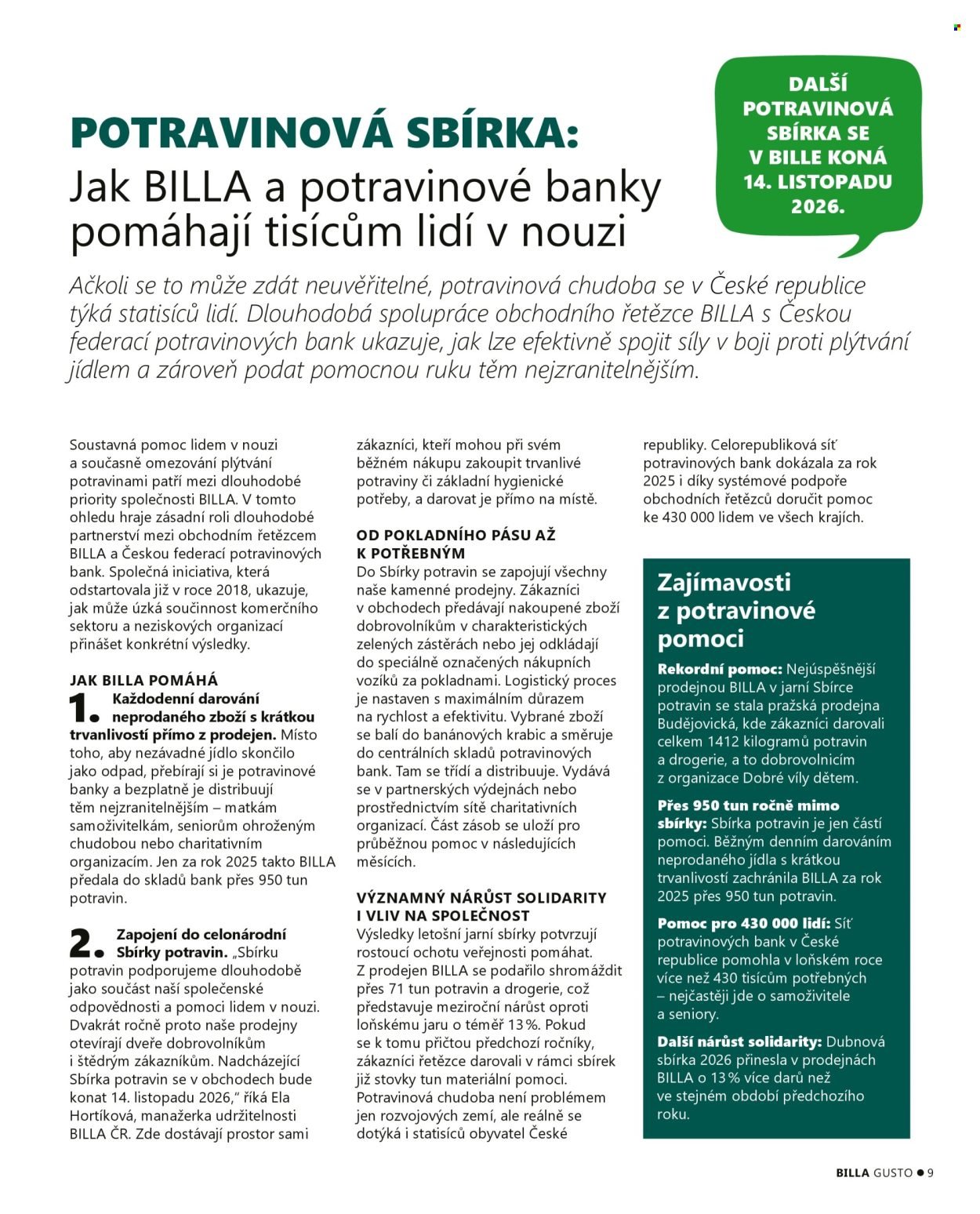 BILLA leták - Gusto magazín