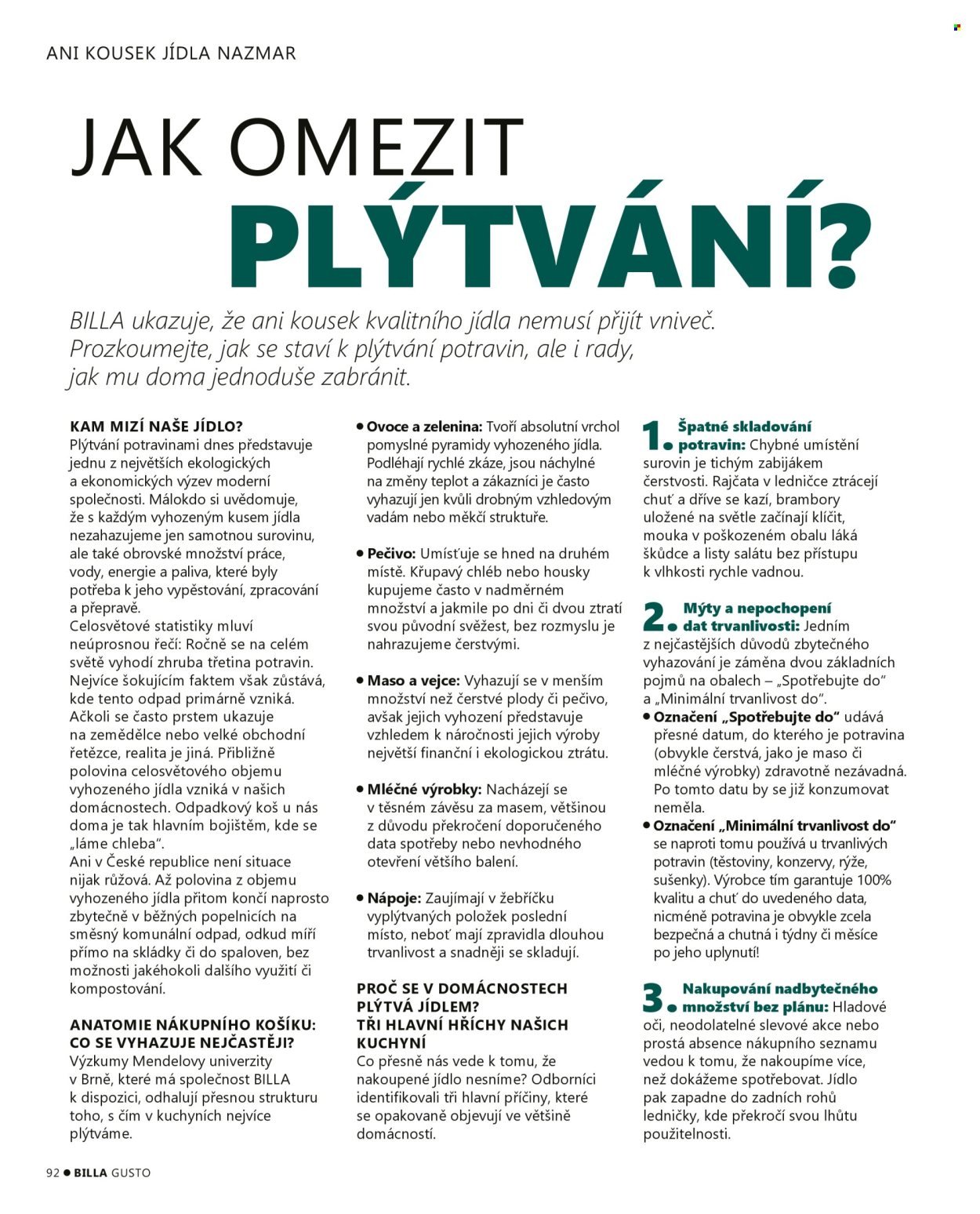 BILLA leták - Gusto magazín