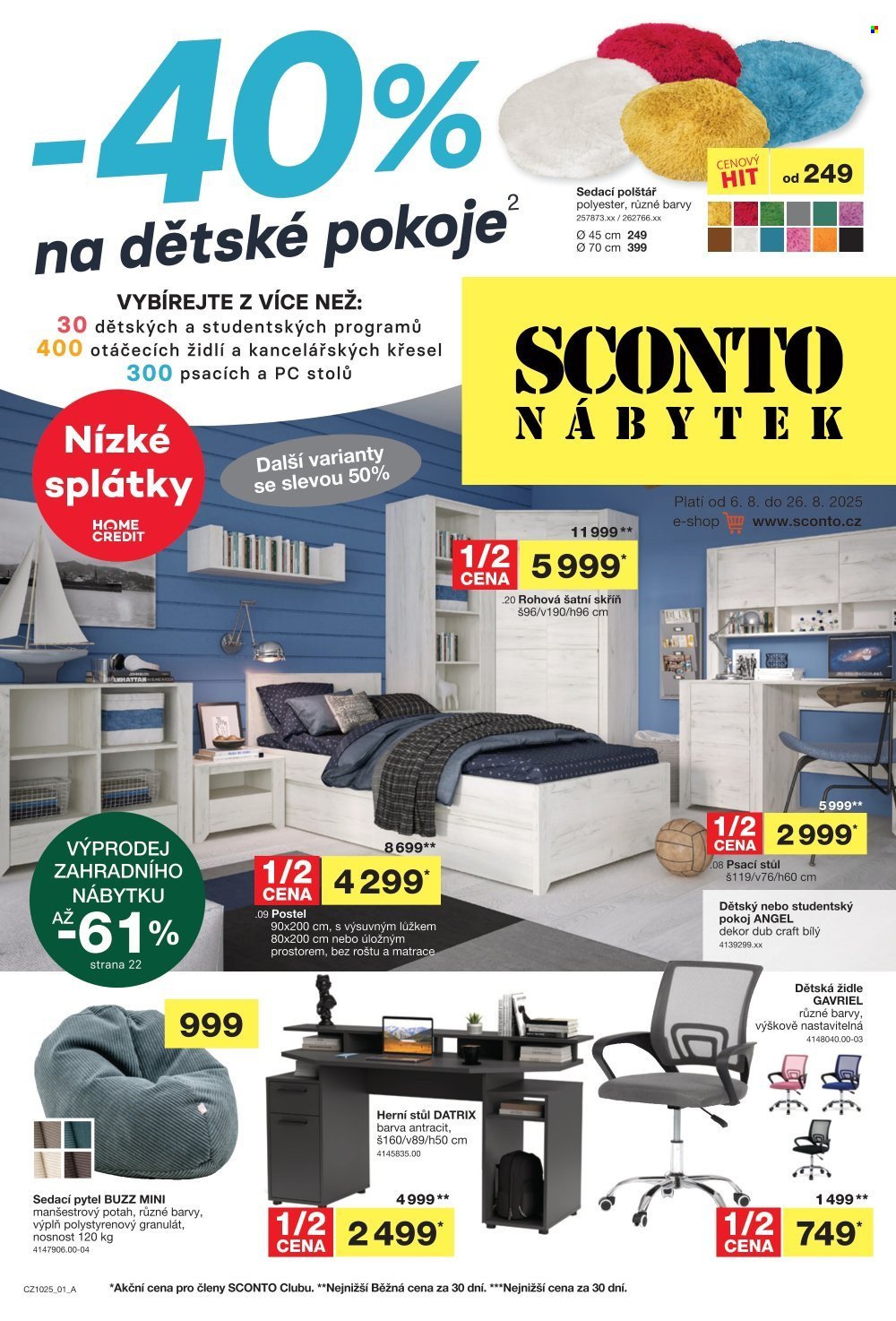SCONTO NÁBYTEK leták - -40% na dětské pokoje (2025-08-06 - 2025-08-26)