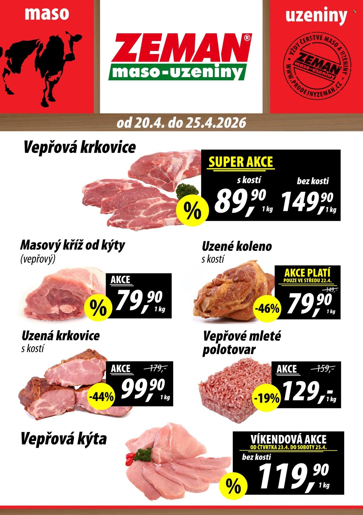ZEMAN MASO-UZENINY leták - Od pondělí 20.4.2026 (2026-04-20 - 2026-04-25)