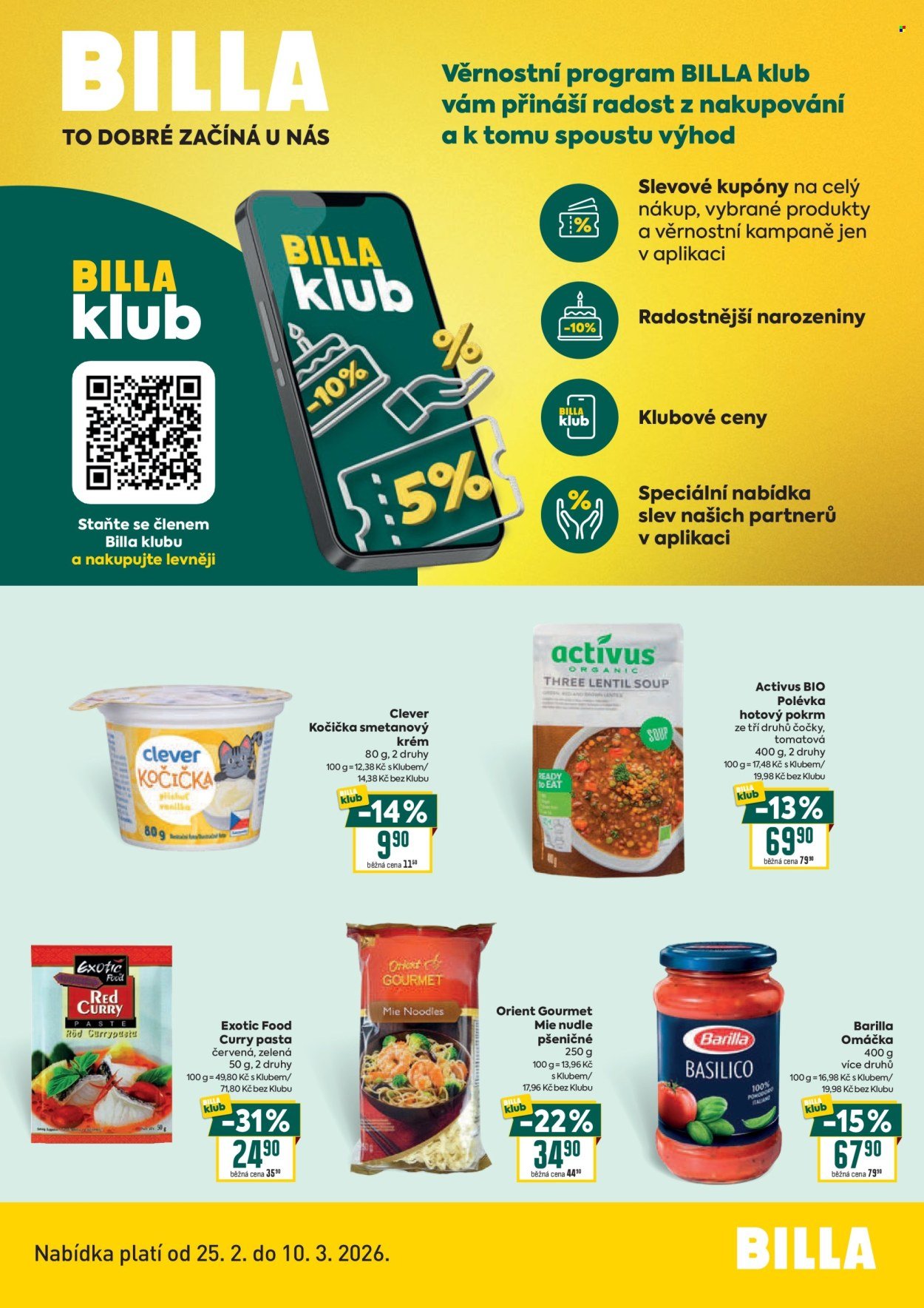 BILLA leták - Klub (2026-02-25 - 2026-03-10)