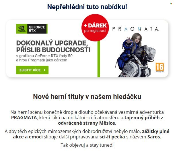 DATART leták - Zacíleno na hráče (2026-04-27 - 2026-04-30)