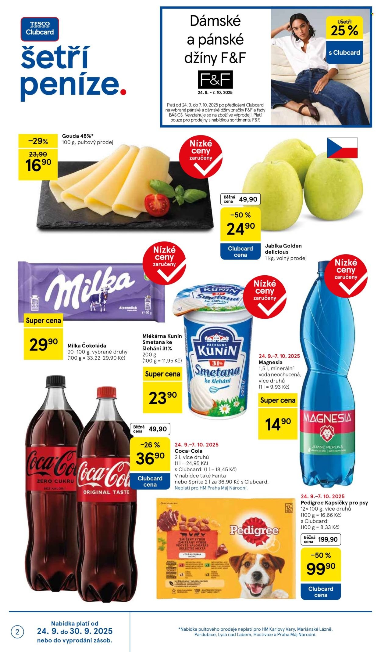 TESCO leták - Clubcard šetří peníze. (2025-09-24 - 2025-09-30)