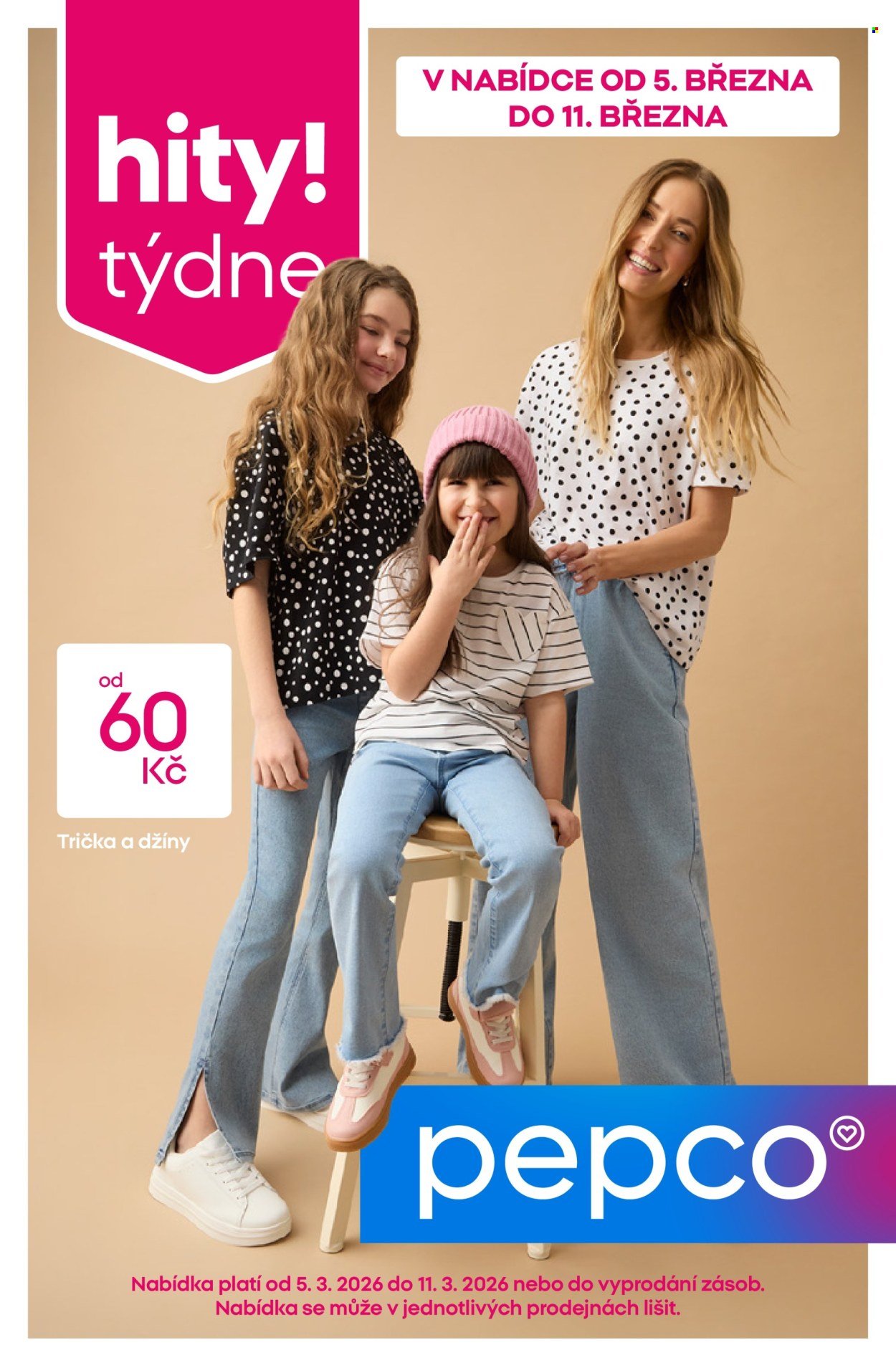 PEPCO leták - Trička a džíny (2026-03-05 - 2026-03-11)