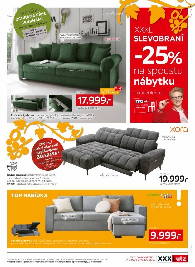 XXXLUTZ leták - Sleva 25 % téměř na všechno
