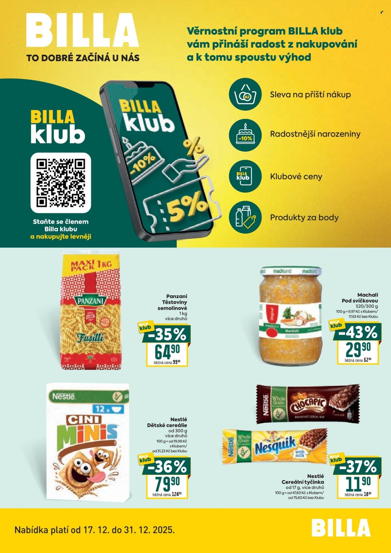 BILLA leták - Klub (2025-12-17 - 2025-12-31)