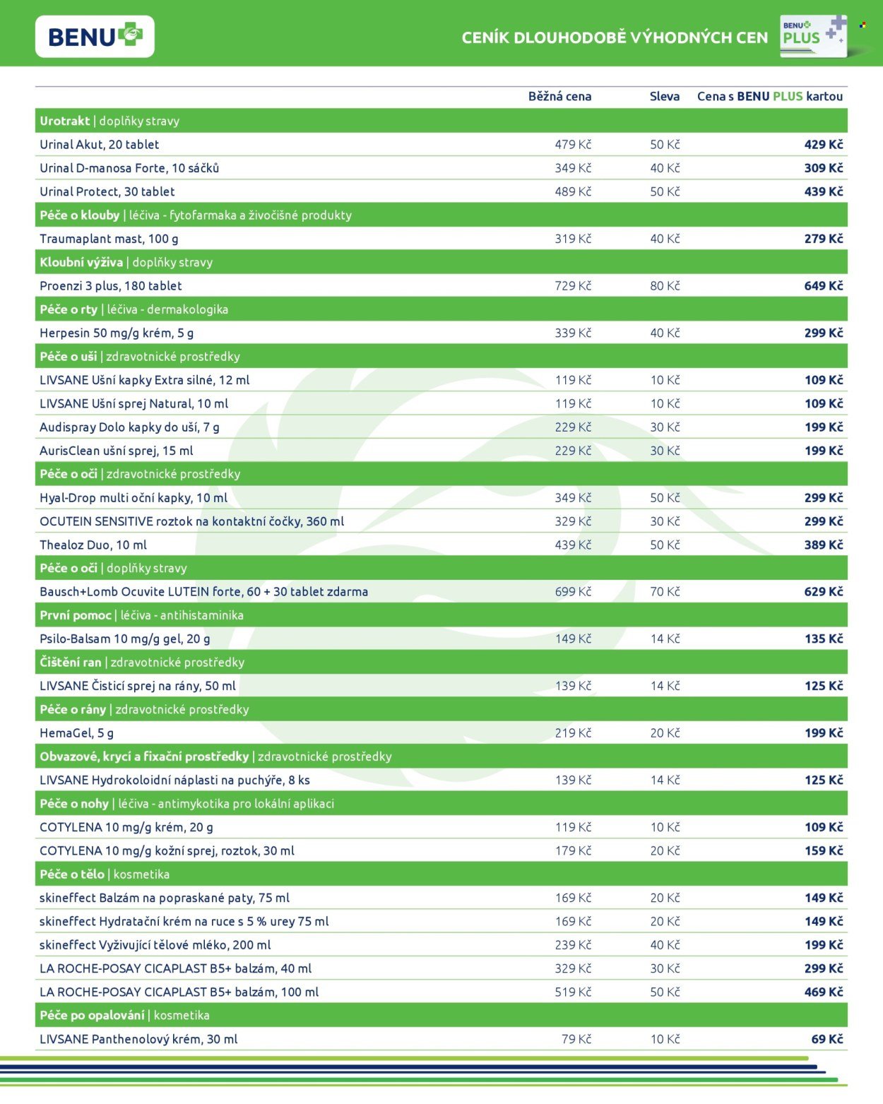 BENU LÉKÁRNA leták - Dlouhodobě výhodné ceny (2026-05-01 - 2026-05-31)