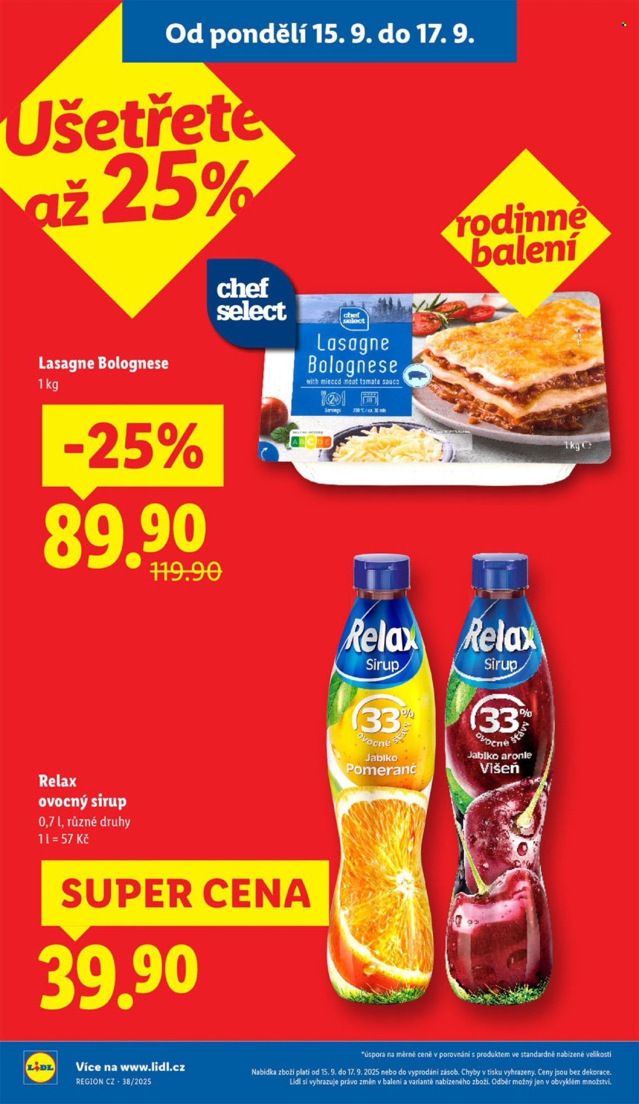 LIDL leták - Od pondělí 15.9.2025 (2025-09-15 - 2025-09-17)