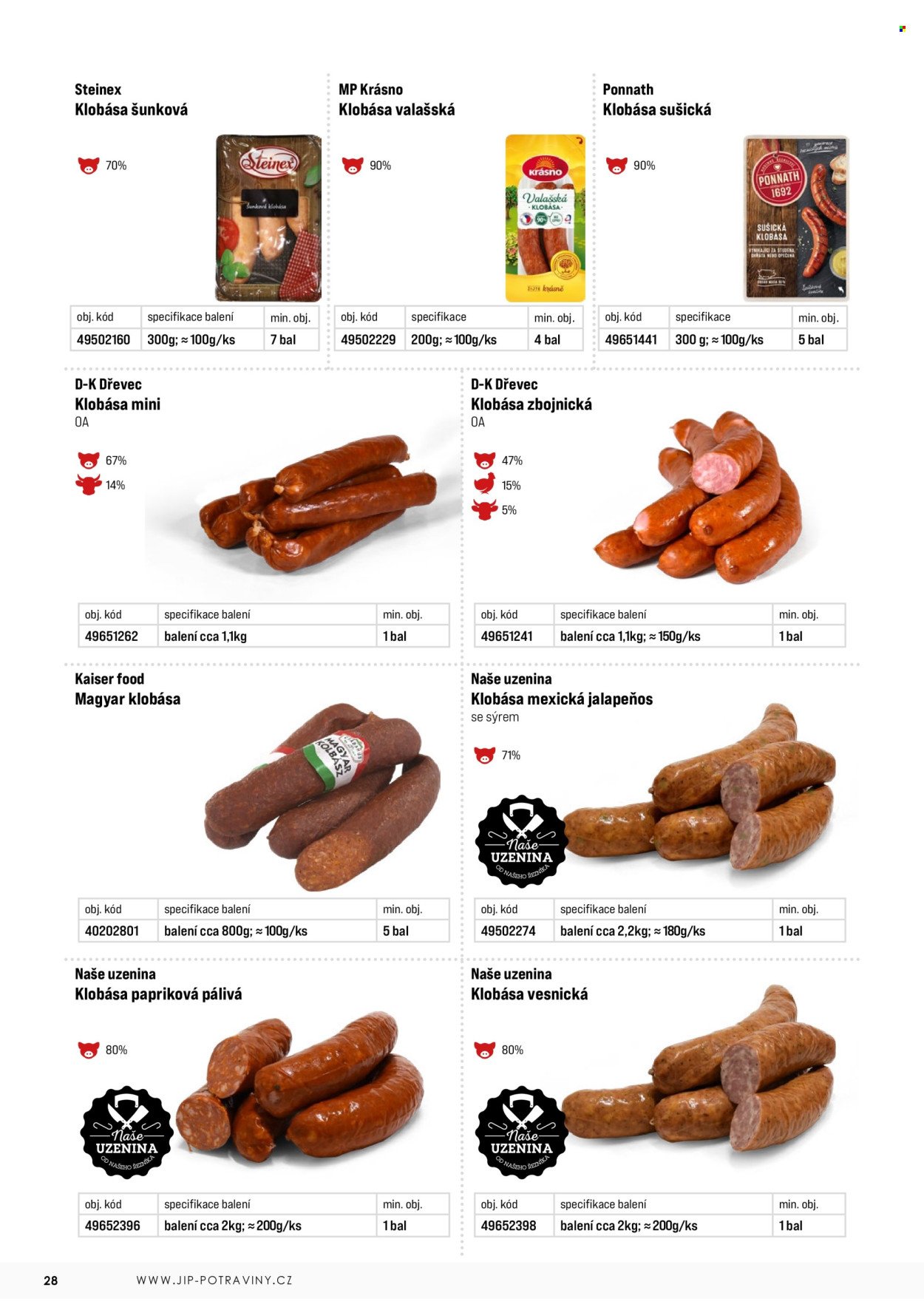 JIP leták - Uzeniny
