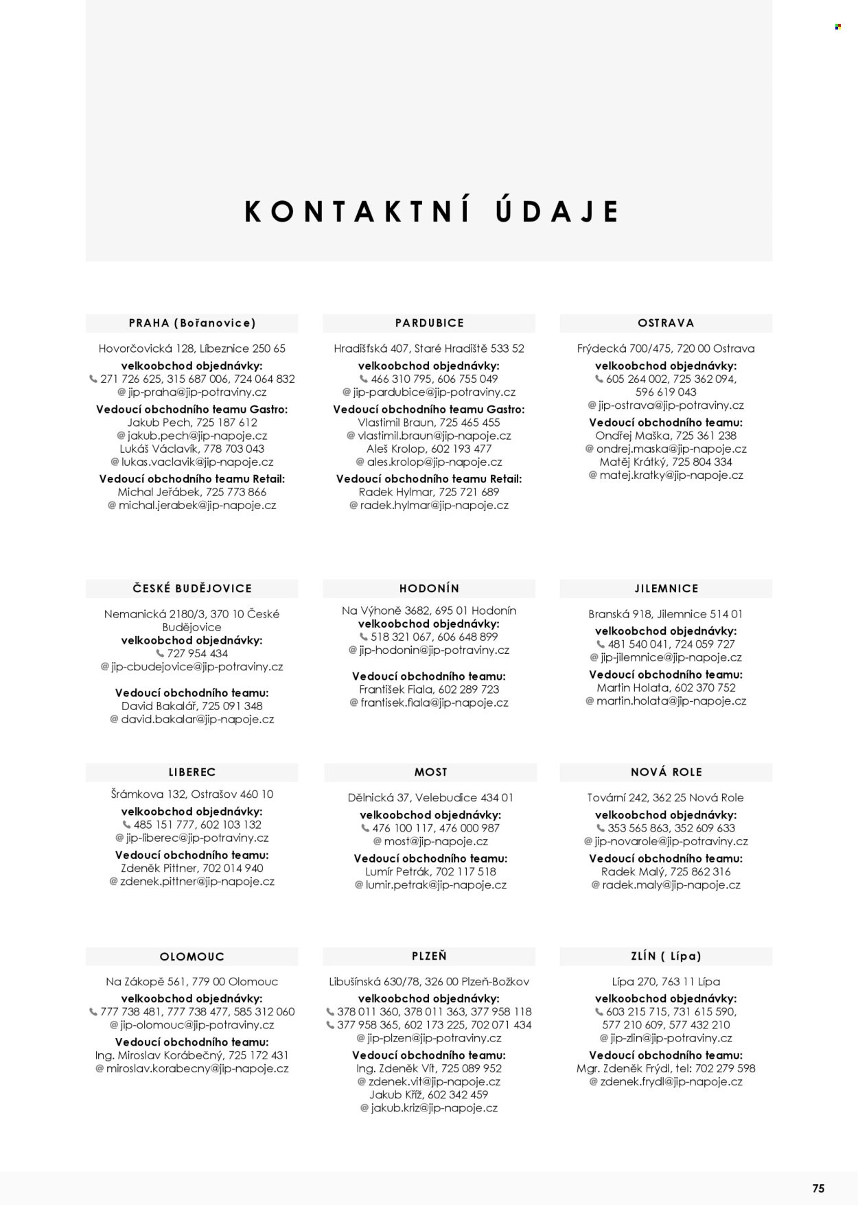 JIP leták - Uzeniny