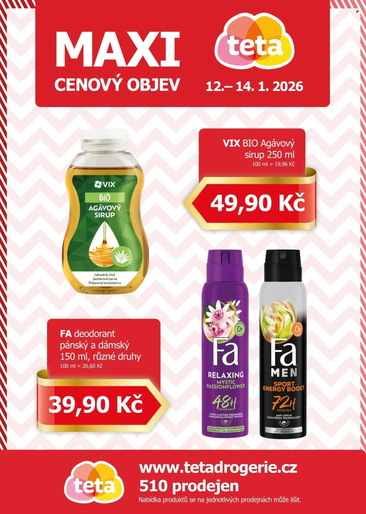 TETA DROGERIE leták - Maxi cenový objev (2026-01-12 - 2026-01-14)