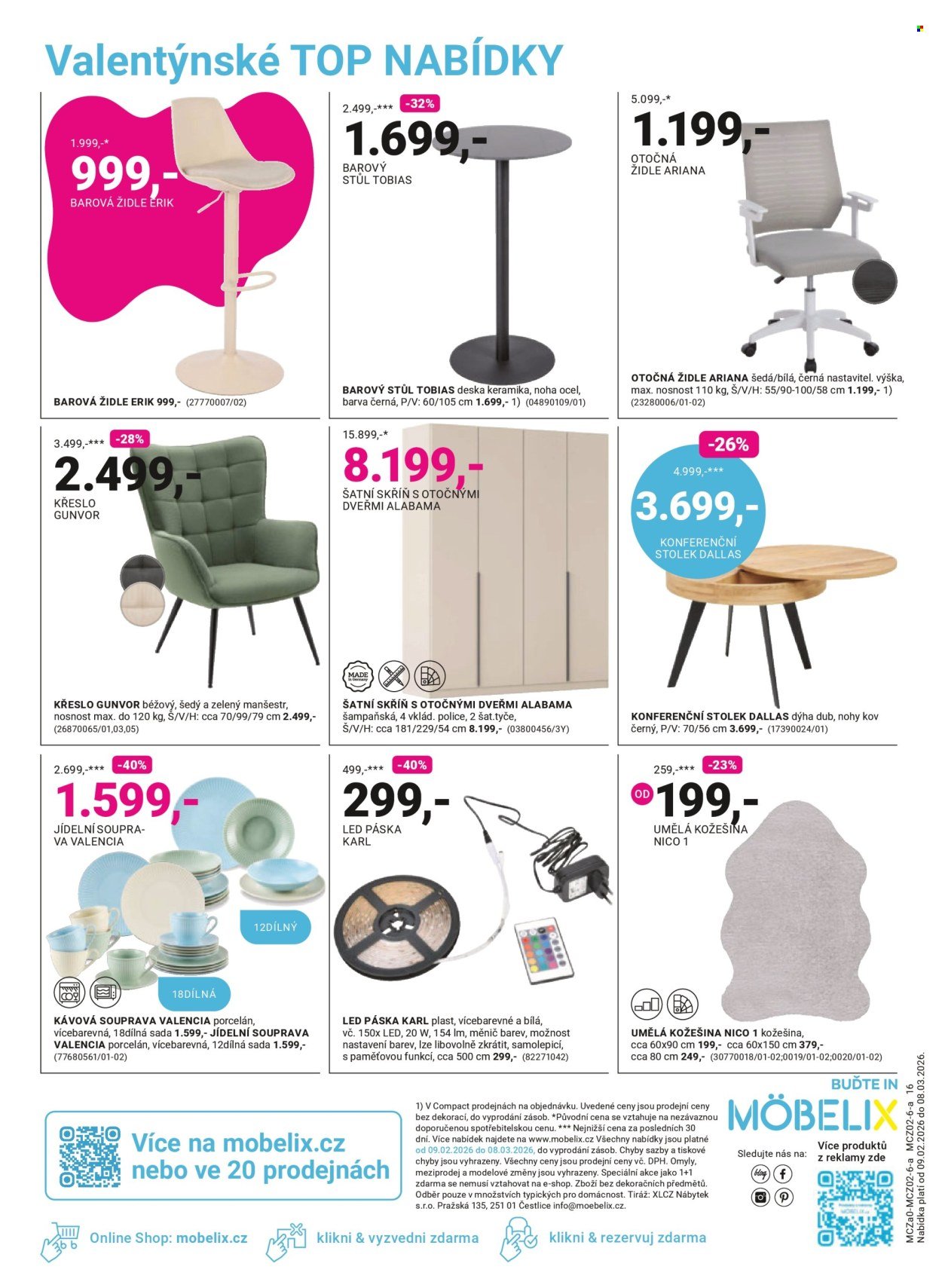 MÖBELIX leták - Valentýn v rytmu lásky a slev (2026-02-09 - 2026-03-08)