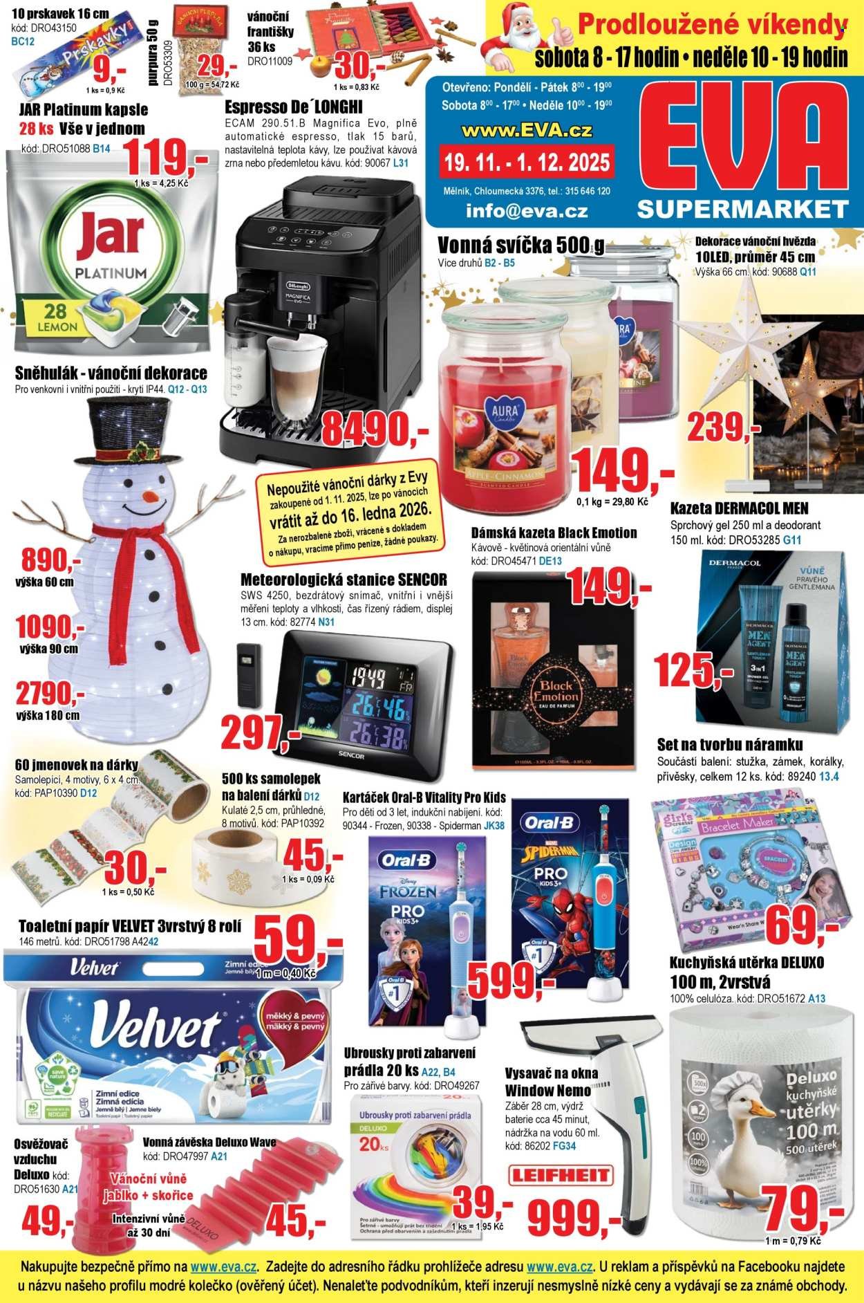 EVA SUPERMARKET leták - Od středy 19.11.2025 (2025-11-19 - 2025-12-01)