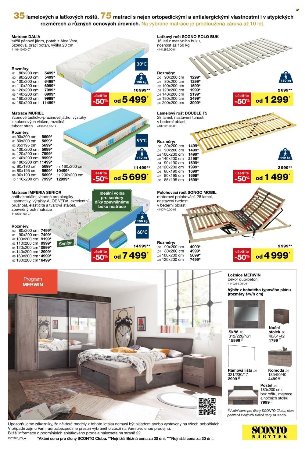 SCONTO NÁBYTEK leták - 1+1 zdarma na matrace, rošty a toppery (2026-02-11 - 2026-03-03)