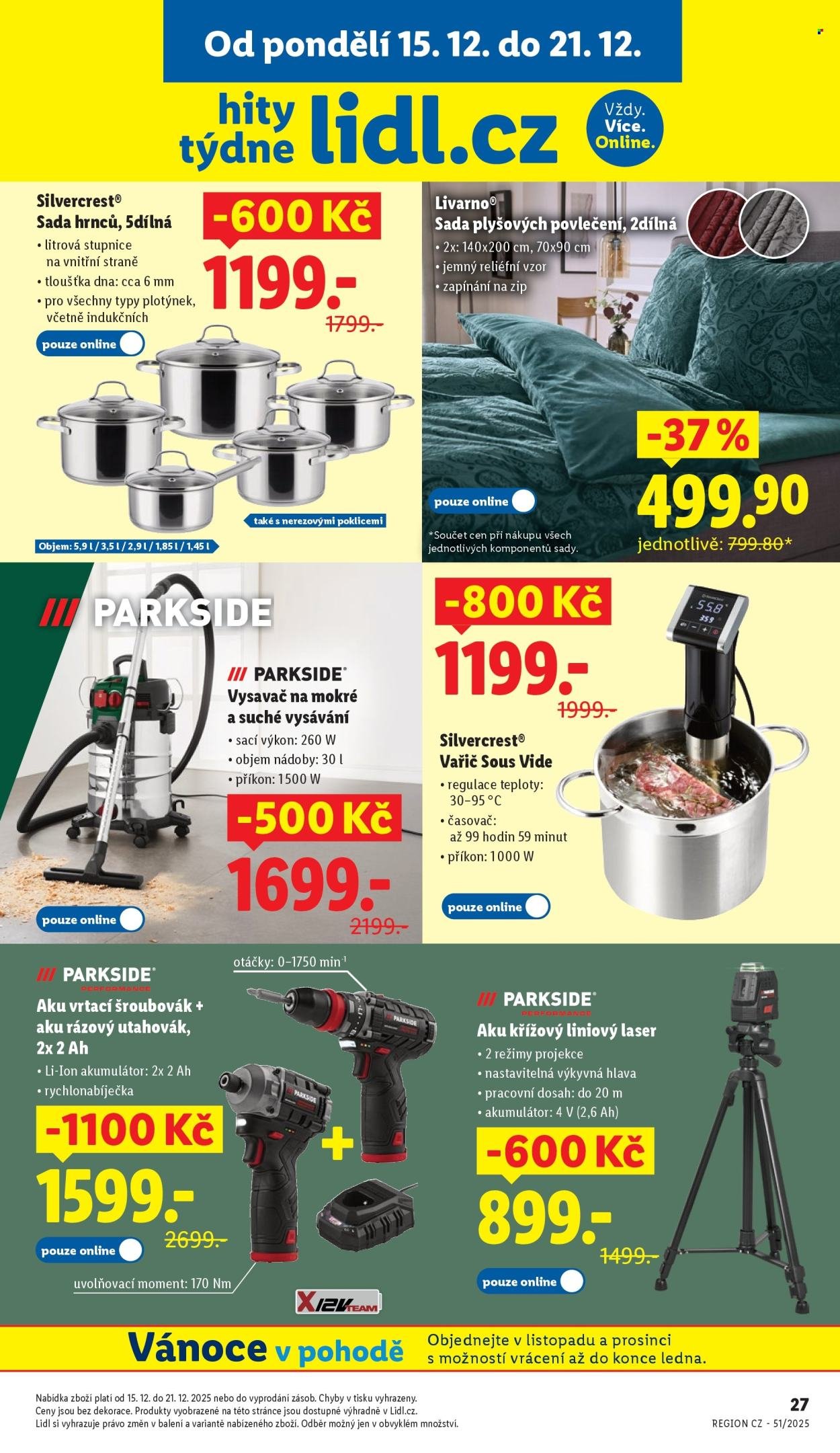 LIDL leták - Hity týdne se slevou až 1100 Kč (2025-12-15 - 2025-12-21)