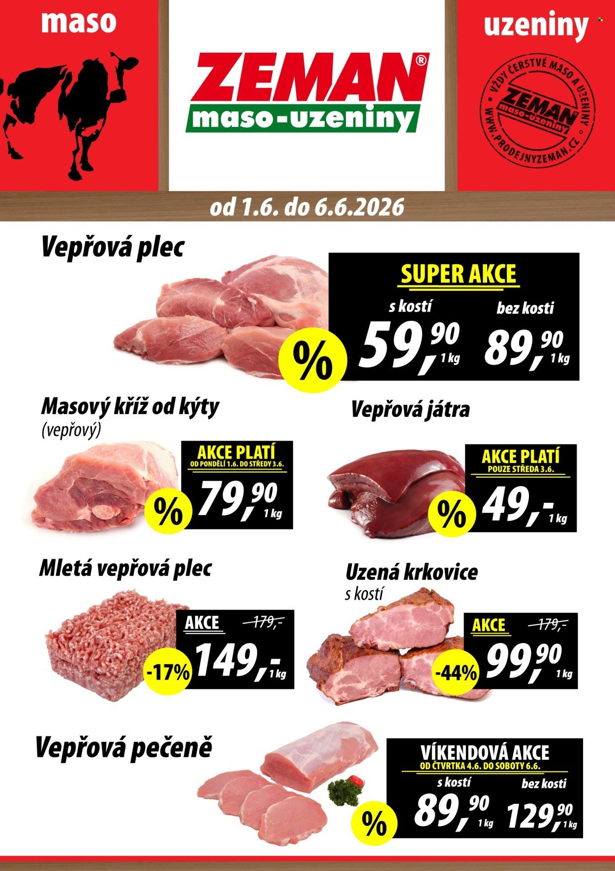 ZEMAN MASO-UZENINY leták - Od pondělí 1.6.2026 (2026-06-01 - 2026-06-06)