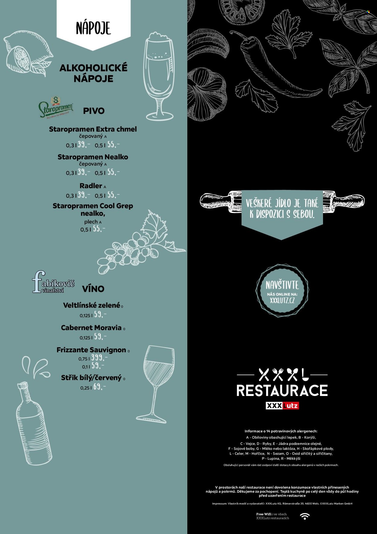 XXXLUTZ leták - Jídelní lístek (2026-04-01)