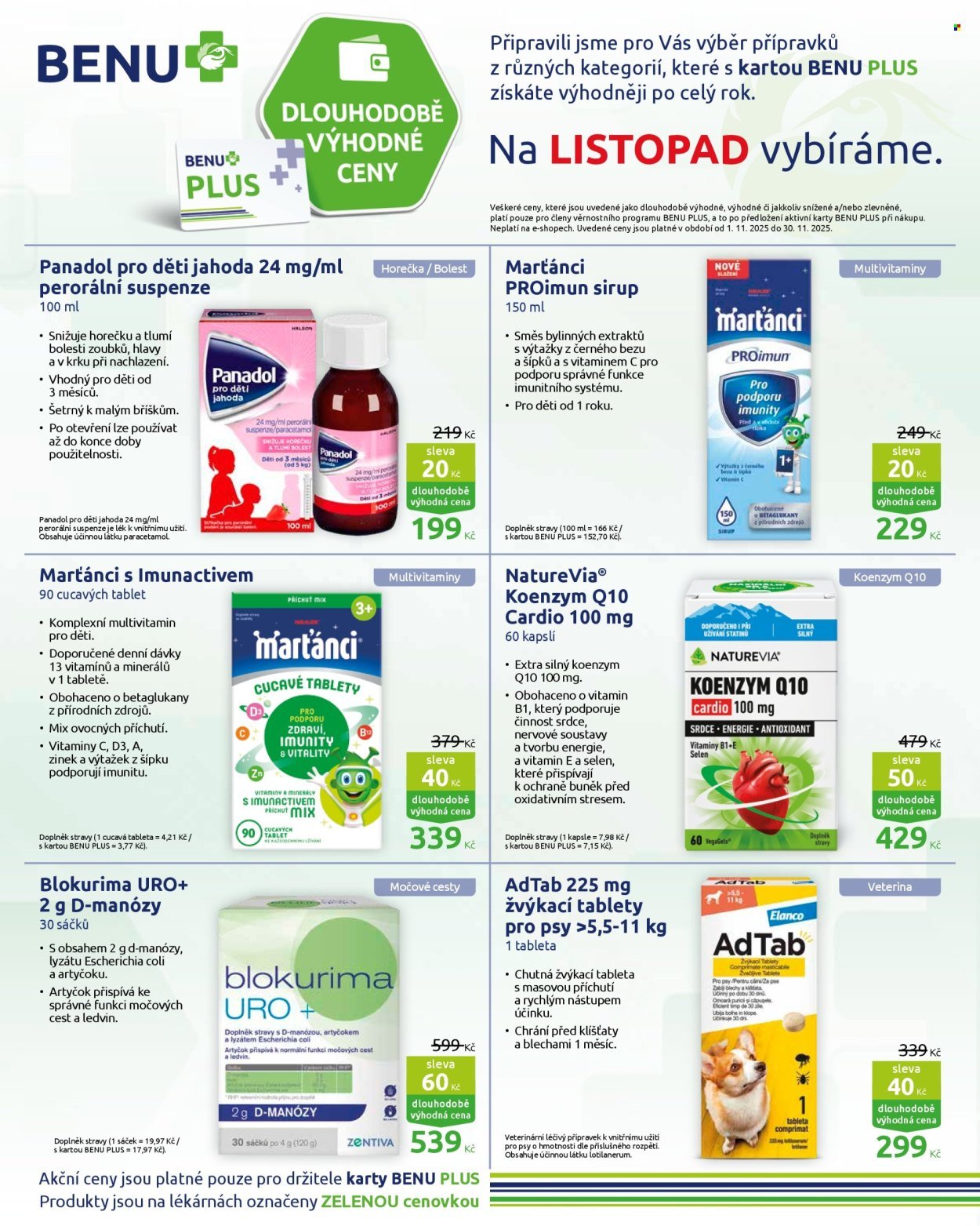 BENU LÉKÁRNA leták - Dlouhodobě výhodné ceny (2025-11-01 - 2025-11-30)