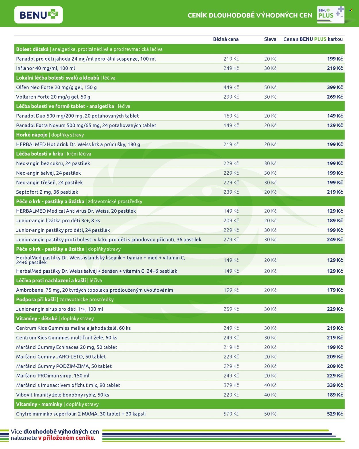 BENU LÉKÁRNA leták - Dlouhodobě výhodné ceny (2025-11-01 - 2025-11-30)