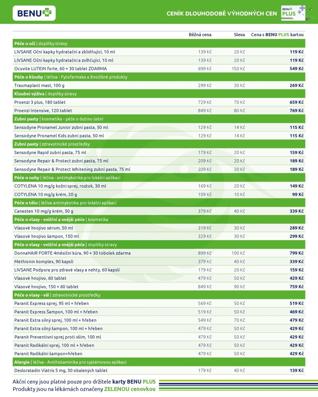 BENU LÉKÁRNA leták - Dlouhodobě výhodné ceny (2025-11-01 - 2025-11-30)