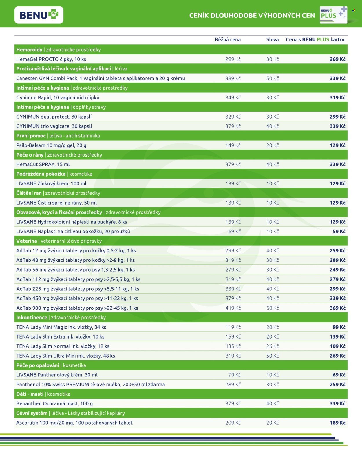 BENU LÉKÁRNA leták - Dlouhodobě výhodné ceny (2025-11-01 - 2025-11-30)