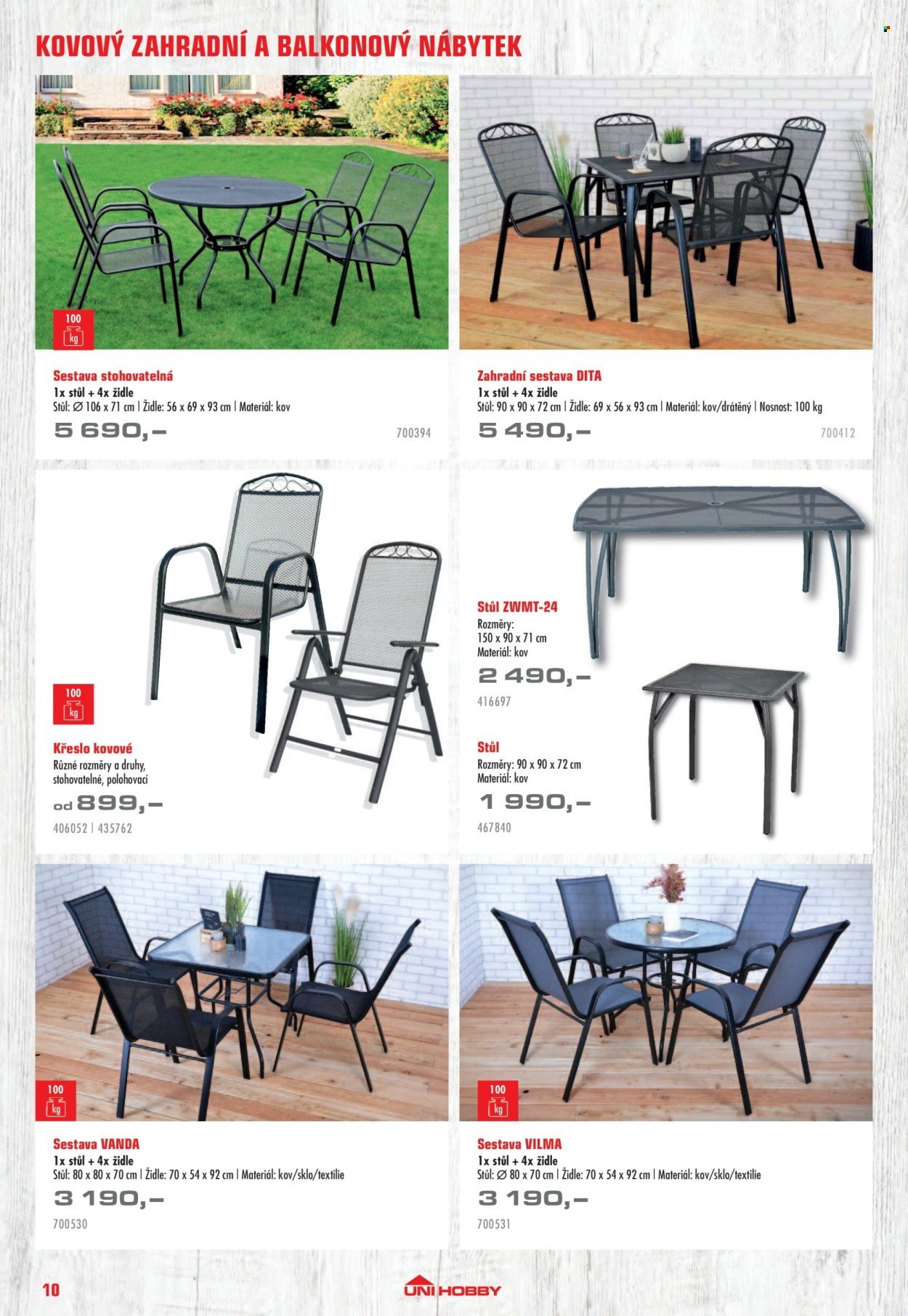 UNI HOBBY leták - Nábytek, grily a bazény 2026 (2026-04-10 - 2026-06-30)