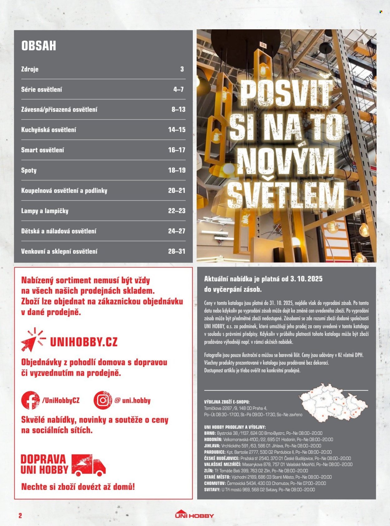 UNI HOBBY leták - Osvětlení 2025 (2025-10-03 - 2025-10-31)