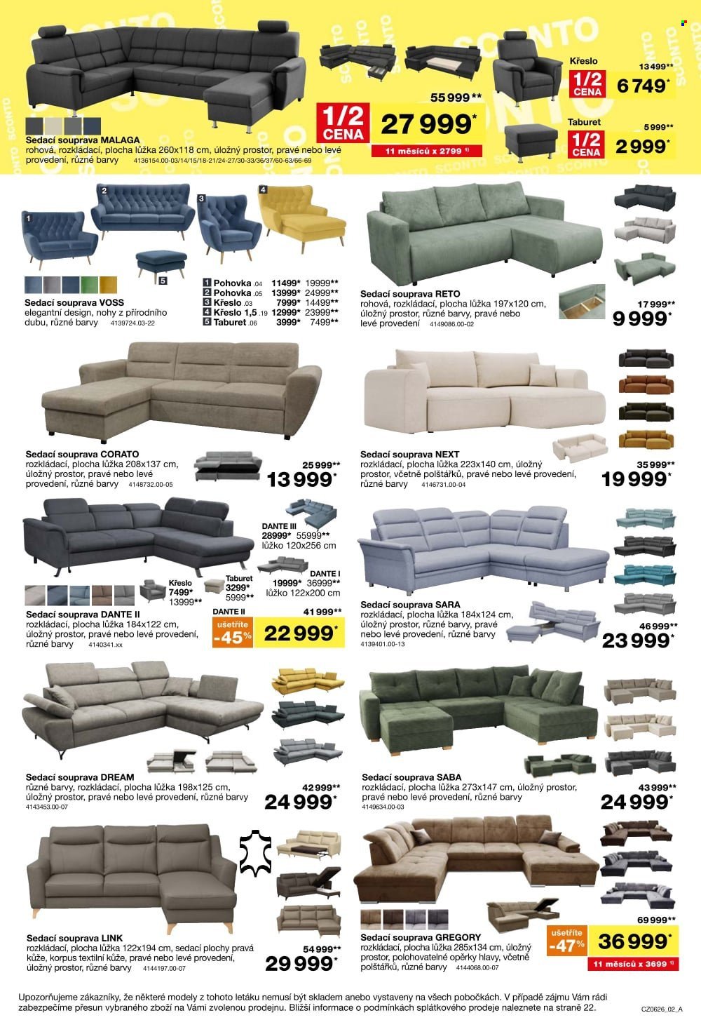 SCONTO NÁBYTEK leták - -40% na sedací soupravy, pohovky, křesla (2026-04-22 - 2026-05-19)