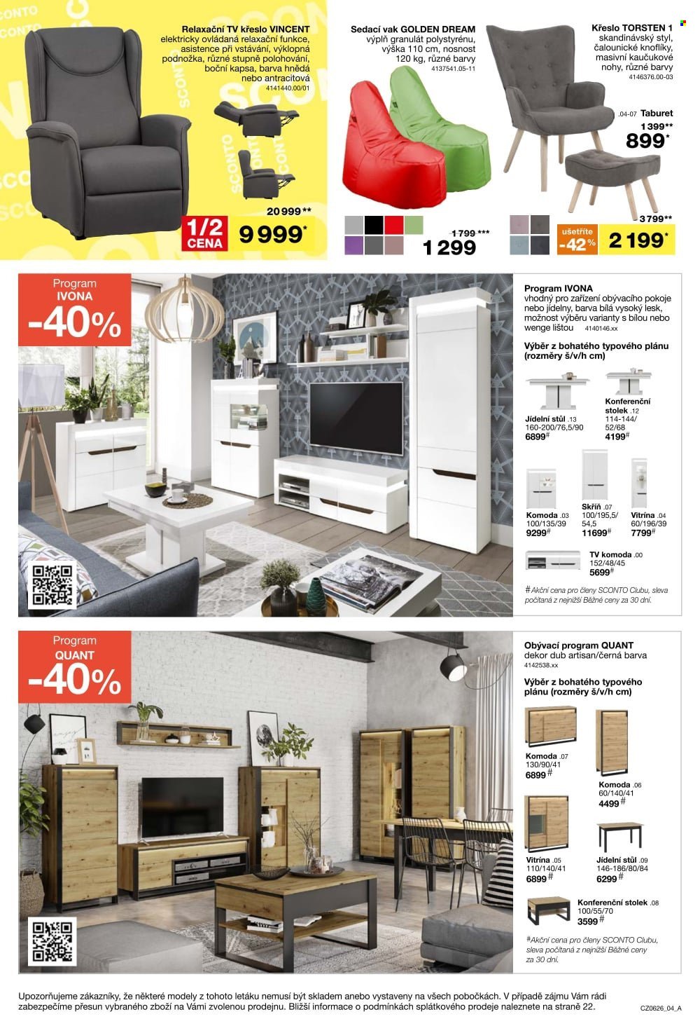 SCONTO NÁBYTEK leták - -40% na sedací soupravy, pohovky, křesla (2026-04-22 - 2026-05-19)