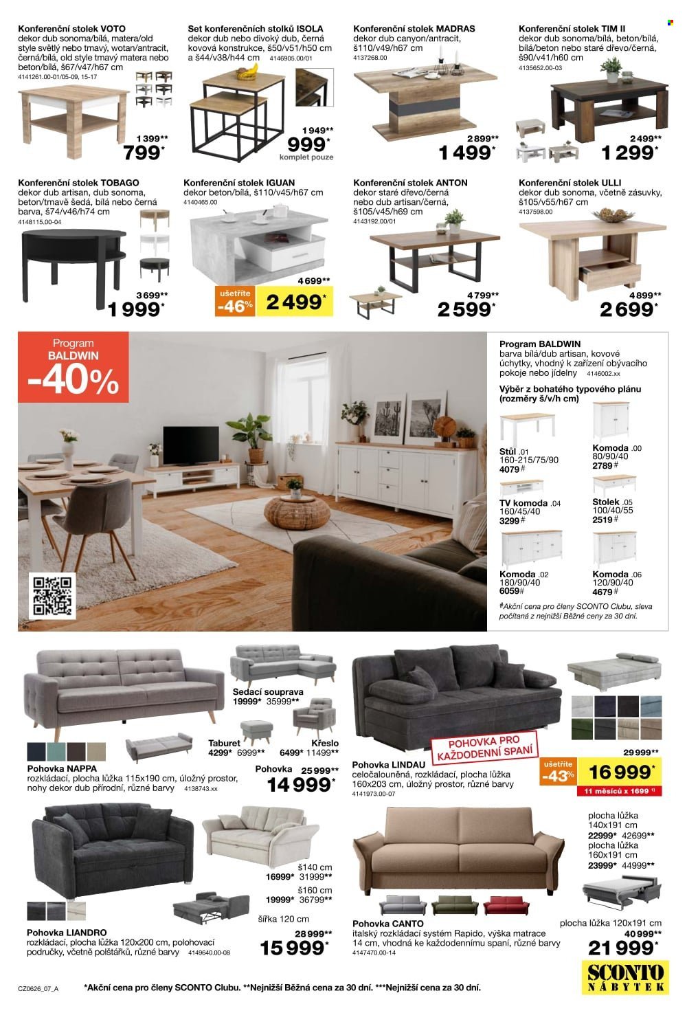 SCONTO NÁBYTEK leták - -40% na sedací soupravy, pohovky, křesla (2026-04-22 - 2026-05-19)