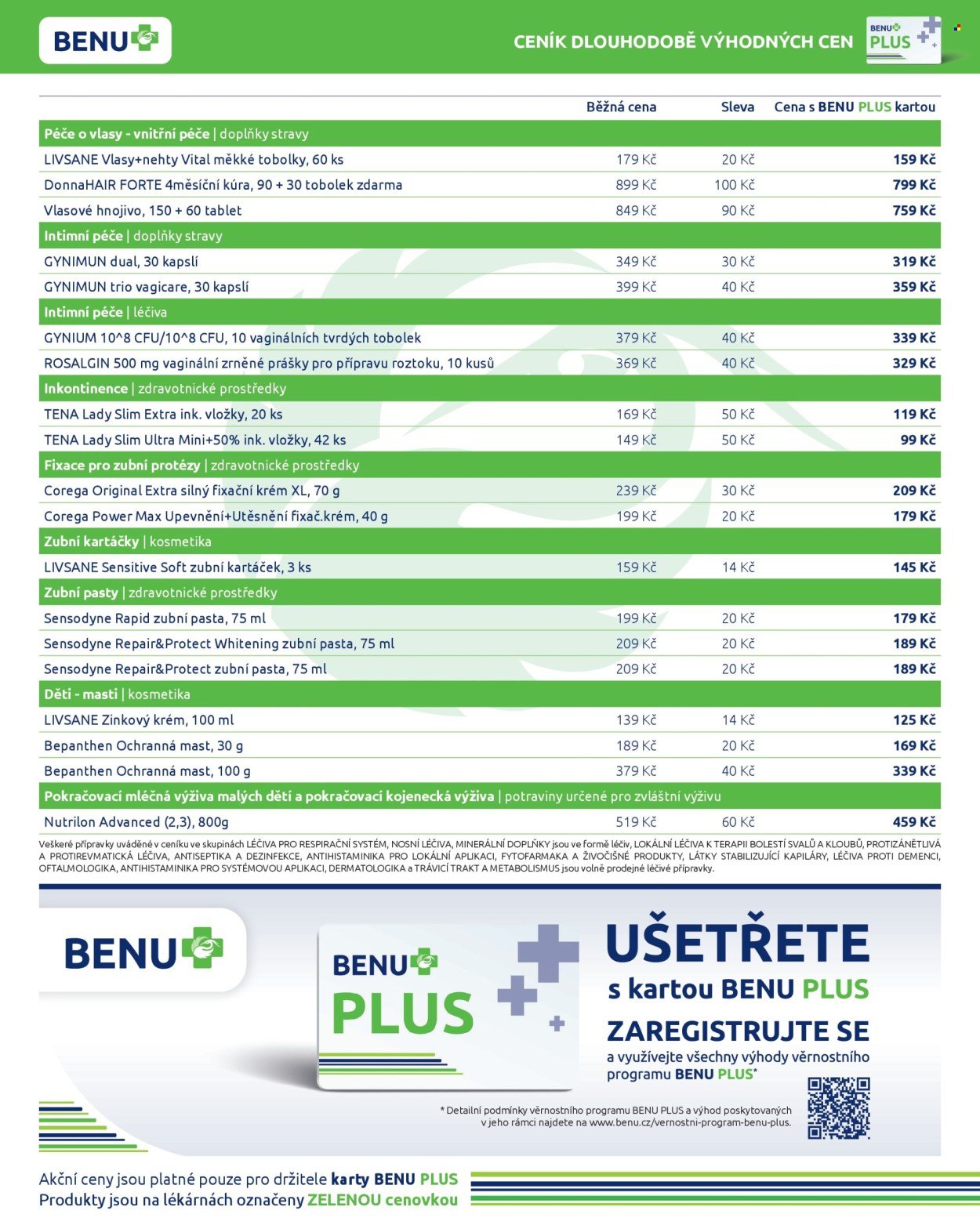 BENU LÉKÁRNA leták - Dlouhodobě výhodné ceny