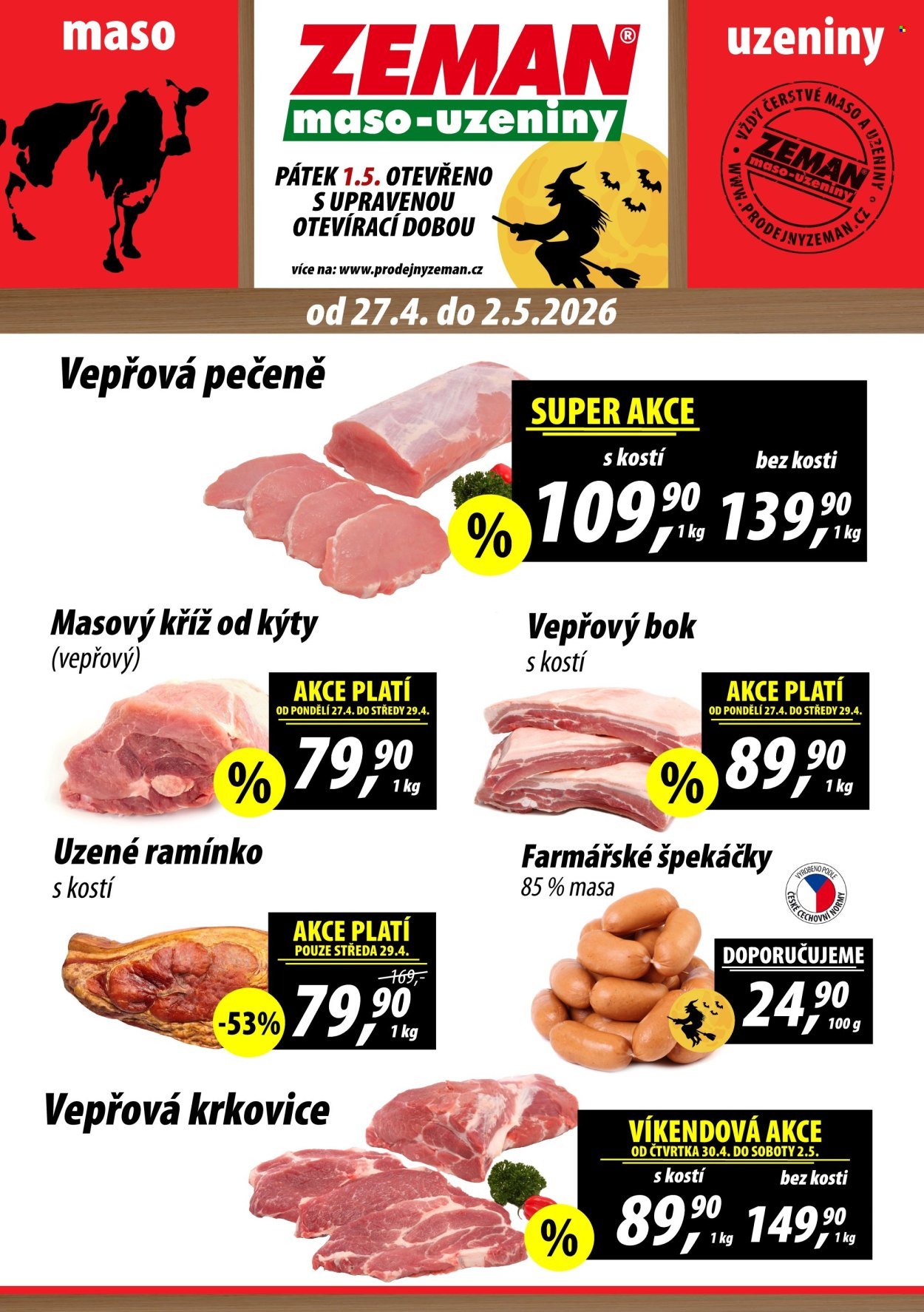 ZEMAN MASO-UZENINY leták - Od pondělí 27.4.2026 (2026-04-27 - 2026-05-02)