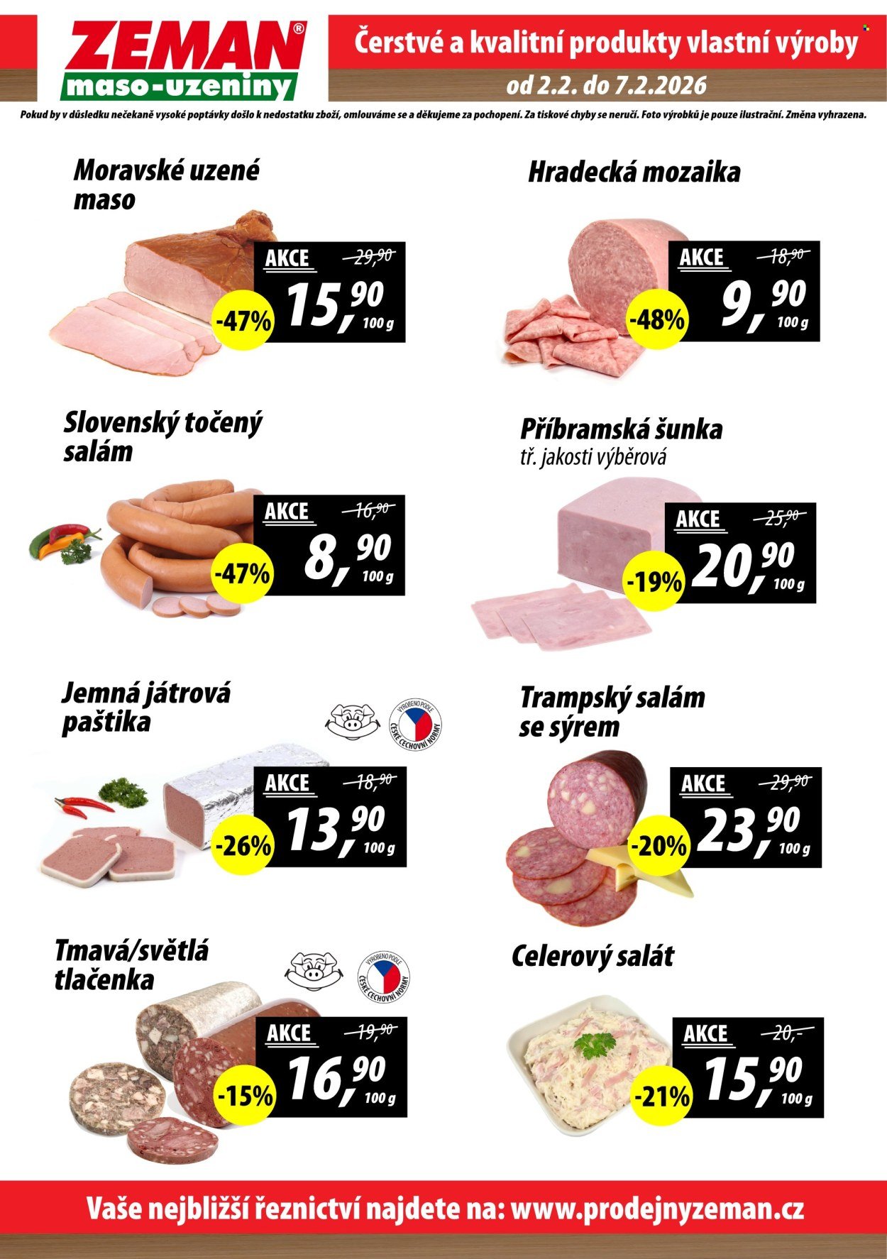 ZEMAN MASO-UZENINY leták - Od pondělí 2.2.2026 (2026-02-02 - 2026-02-07)