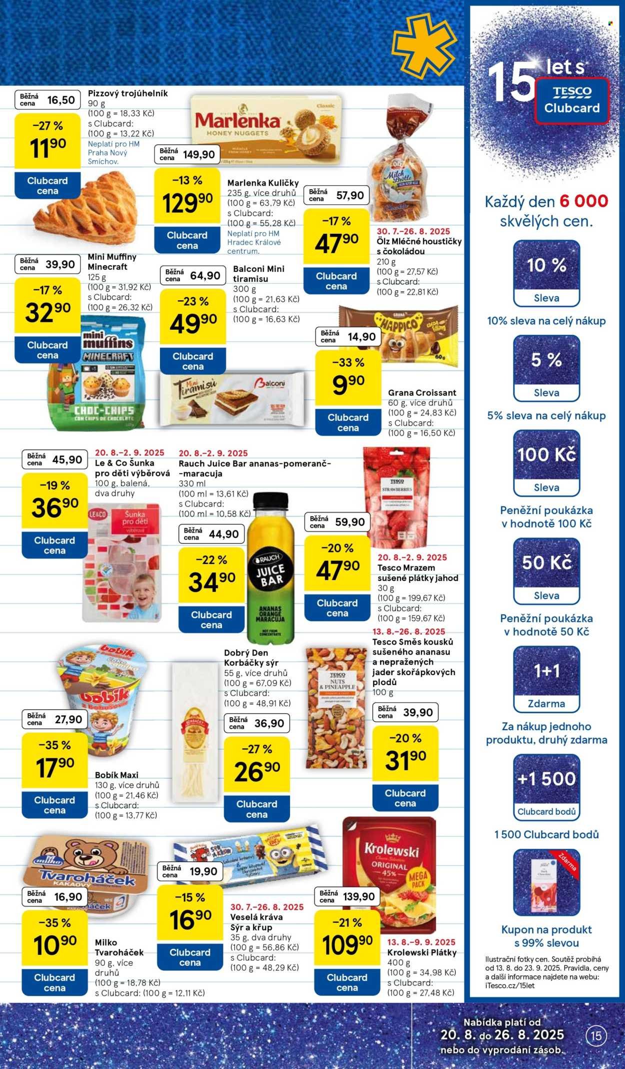 TESCO leták - 15 let s Clubcard (2025-08-20 - 2025-08-26)