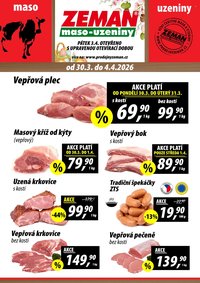 ZEMAN MASO-UZENINY leták - Od pondělí 30.3.2026 (2026-03-30 - 2026-04-04)