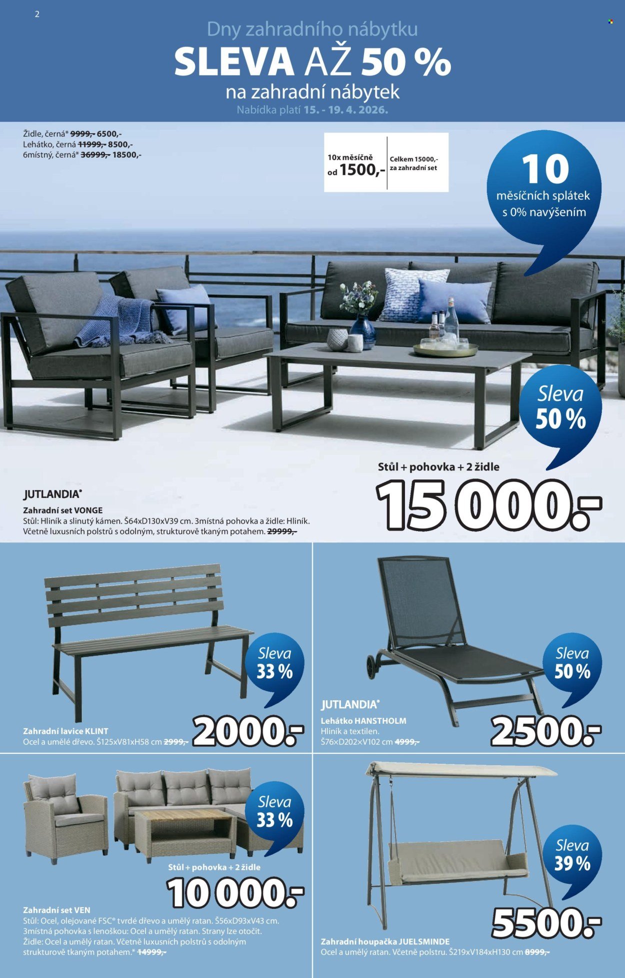 JYSK leták - Skvělá nabídka pro vaše venkovní prostory (2026-04-15 - 2026-05-26)