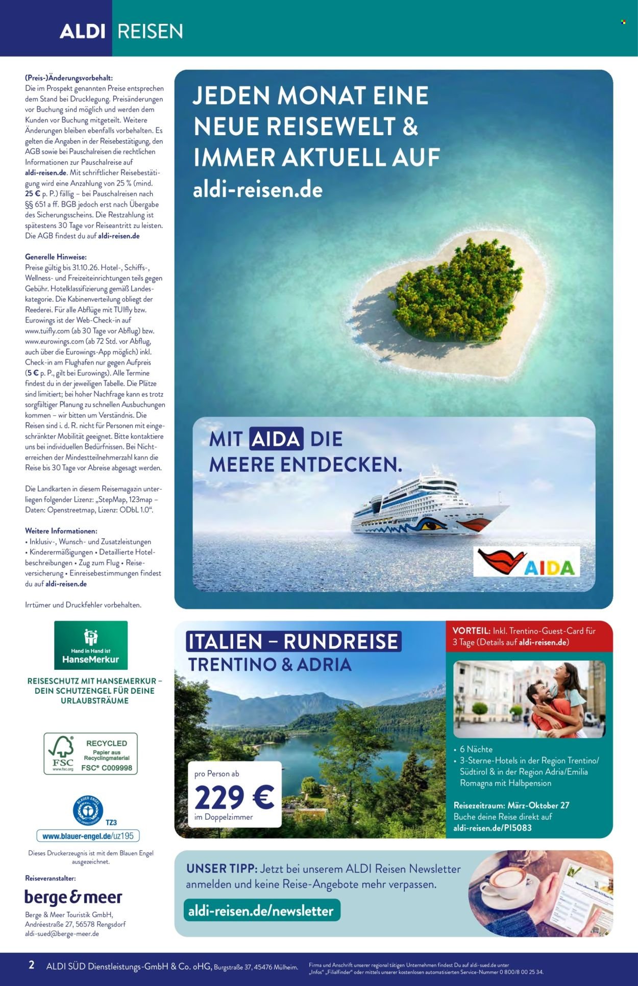 ALDI SÜD Prospekt - Reise-Highlights