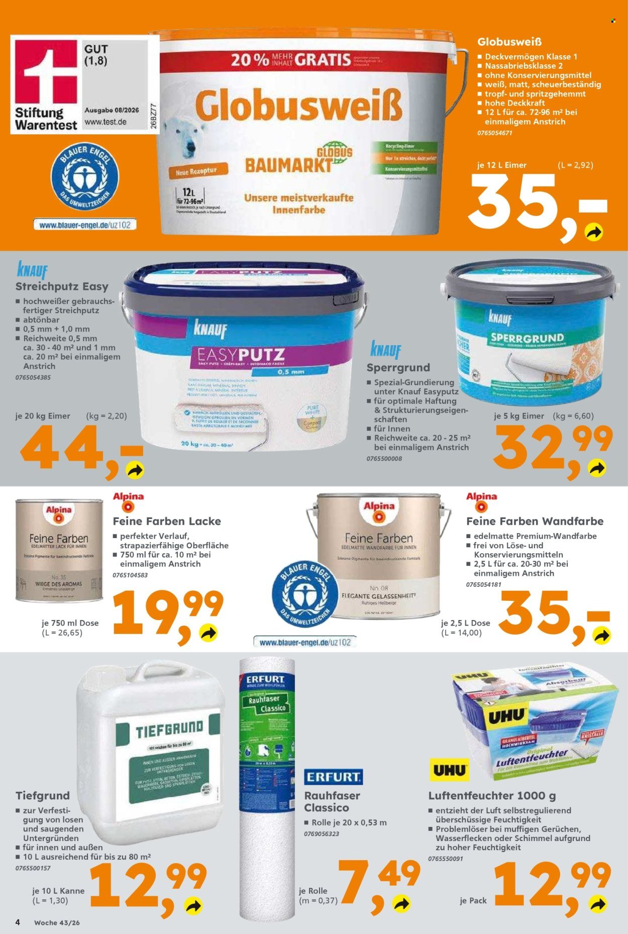 GLOBUS BAUMARKT Prospekt - Ab Montag 19.10.2026