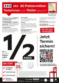XXXLUTZ Prospekt - Polstermöbeltesterinnen und -tester gesucht!