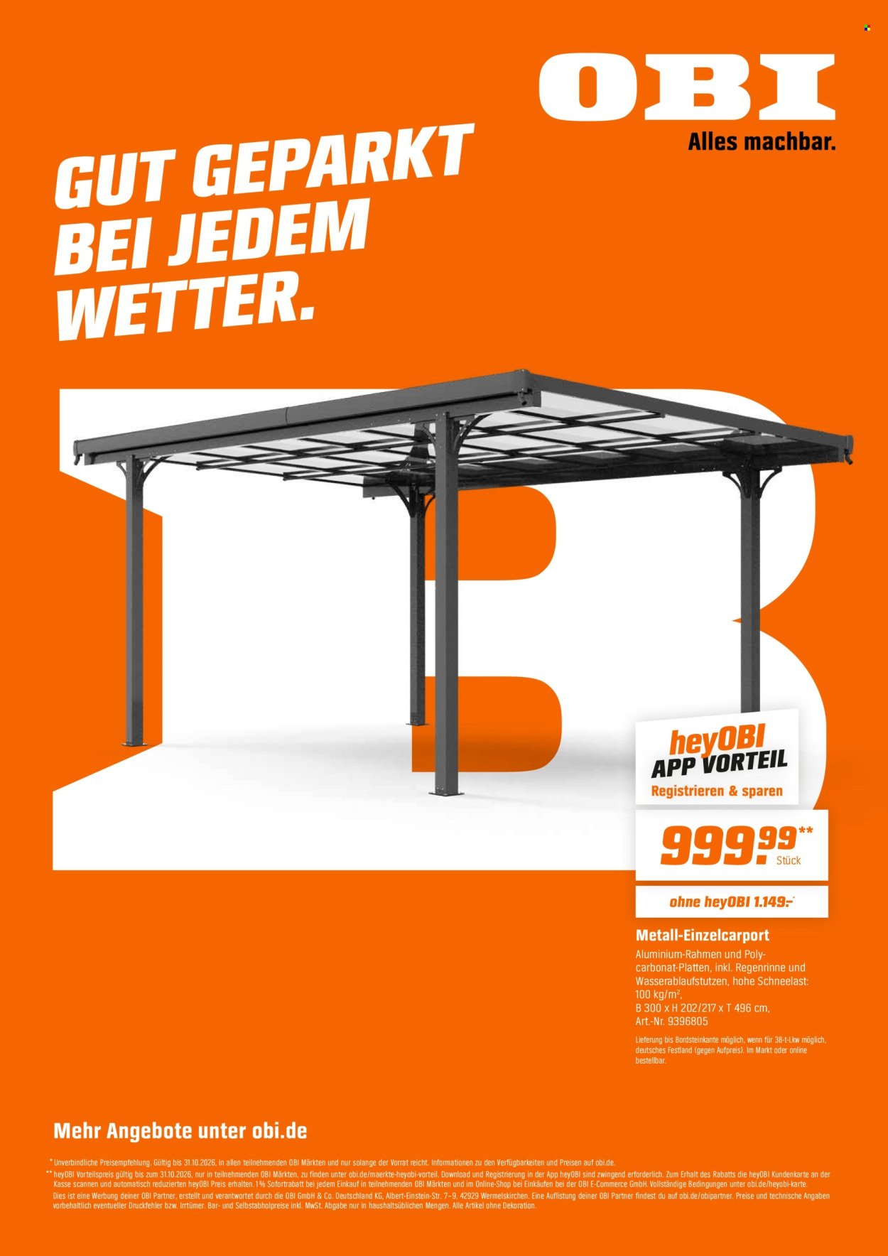 OBI Prospekt - Ab Donnerstag 1.10.2026